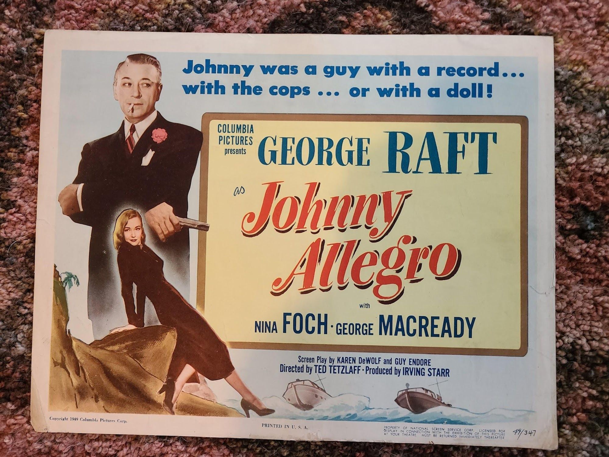 Johnny Allegro 1949 Title Cards