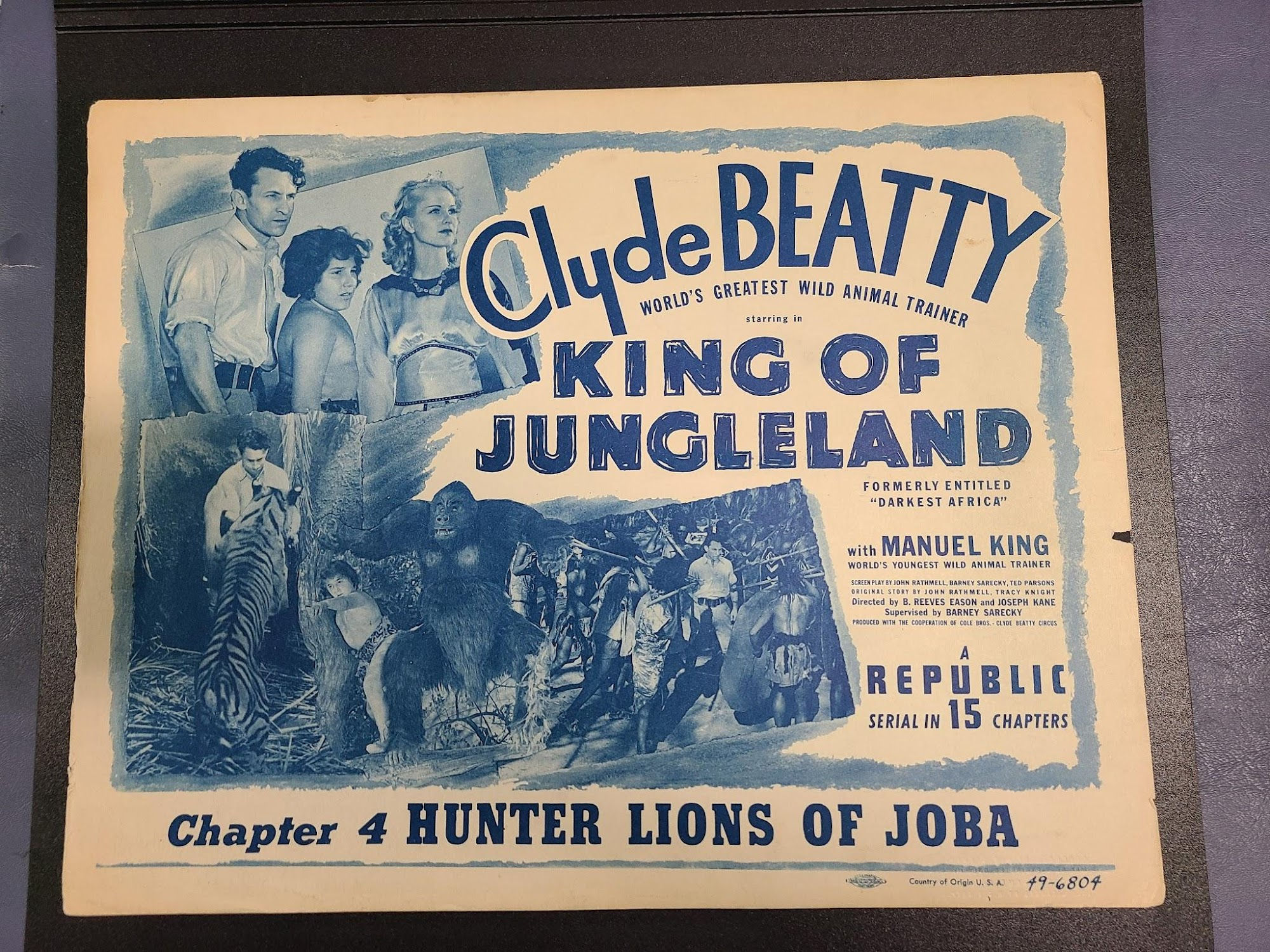 King Of The Jungleland 1949 Serial Lobby Cards