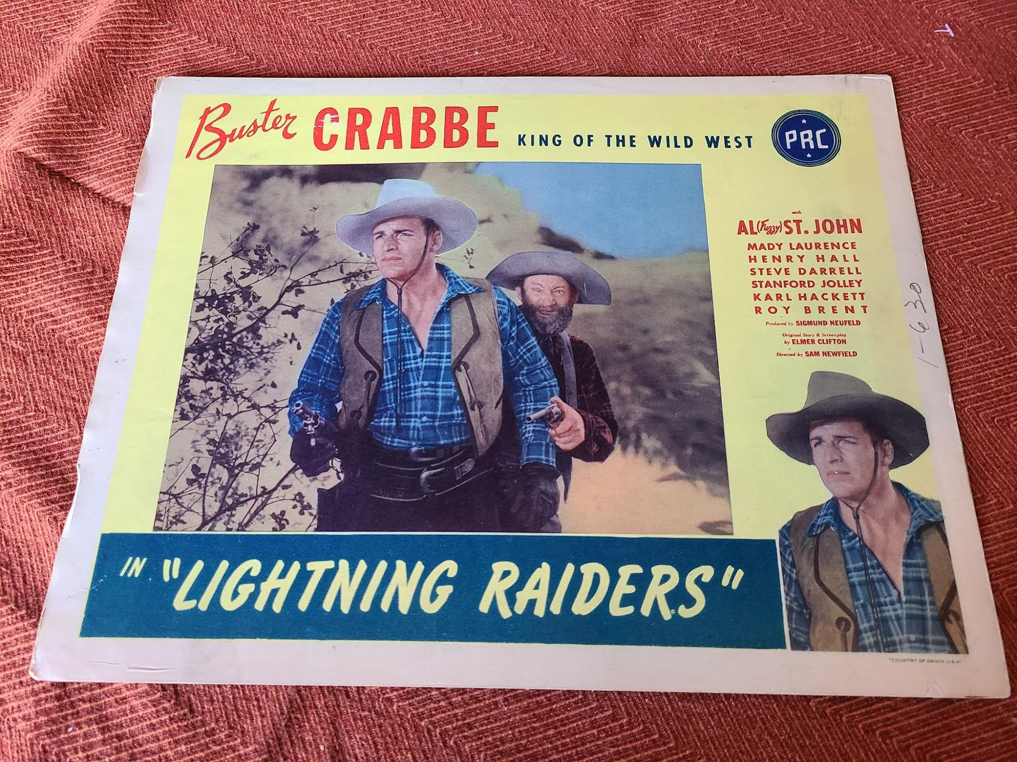 Lightning Raiders 1945 Western Lobby Cards
