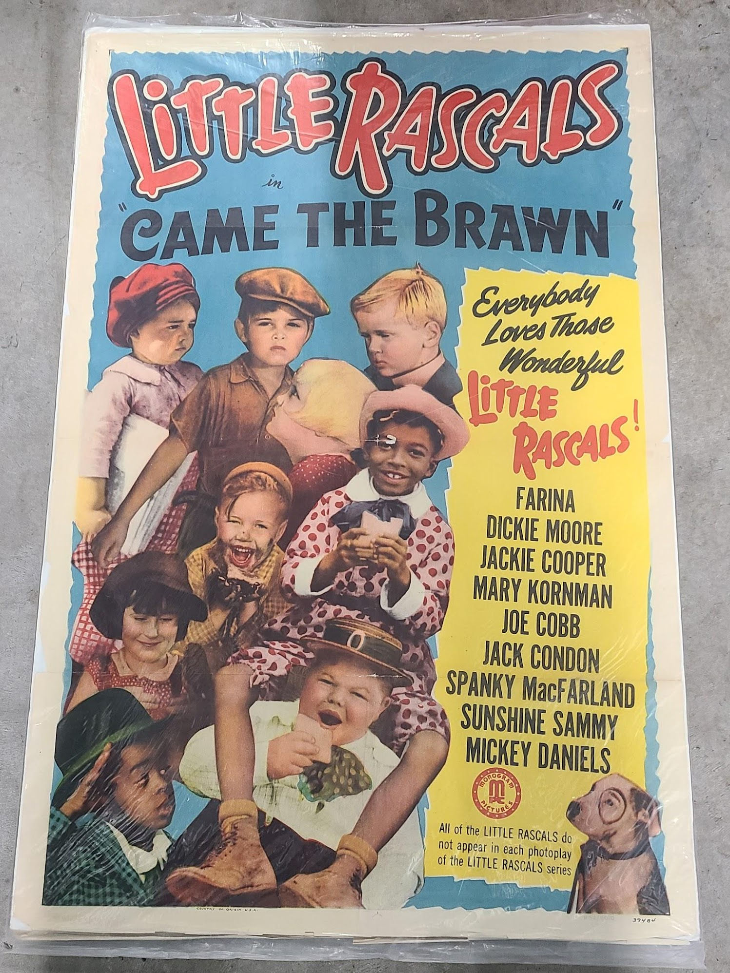 Little Rascals- Came The Brawn R52 1 Sheets/US