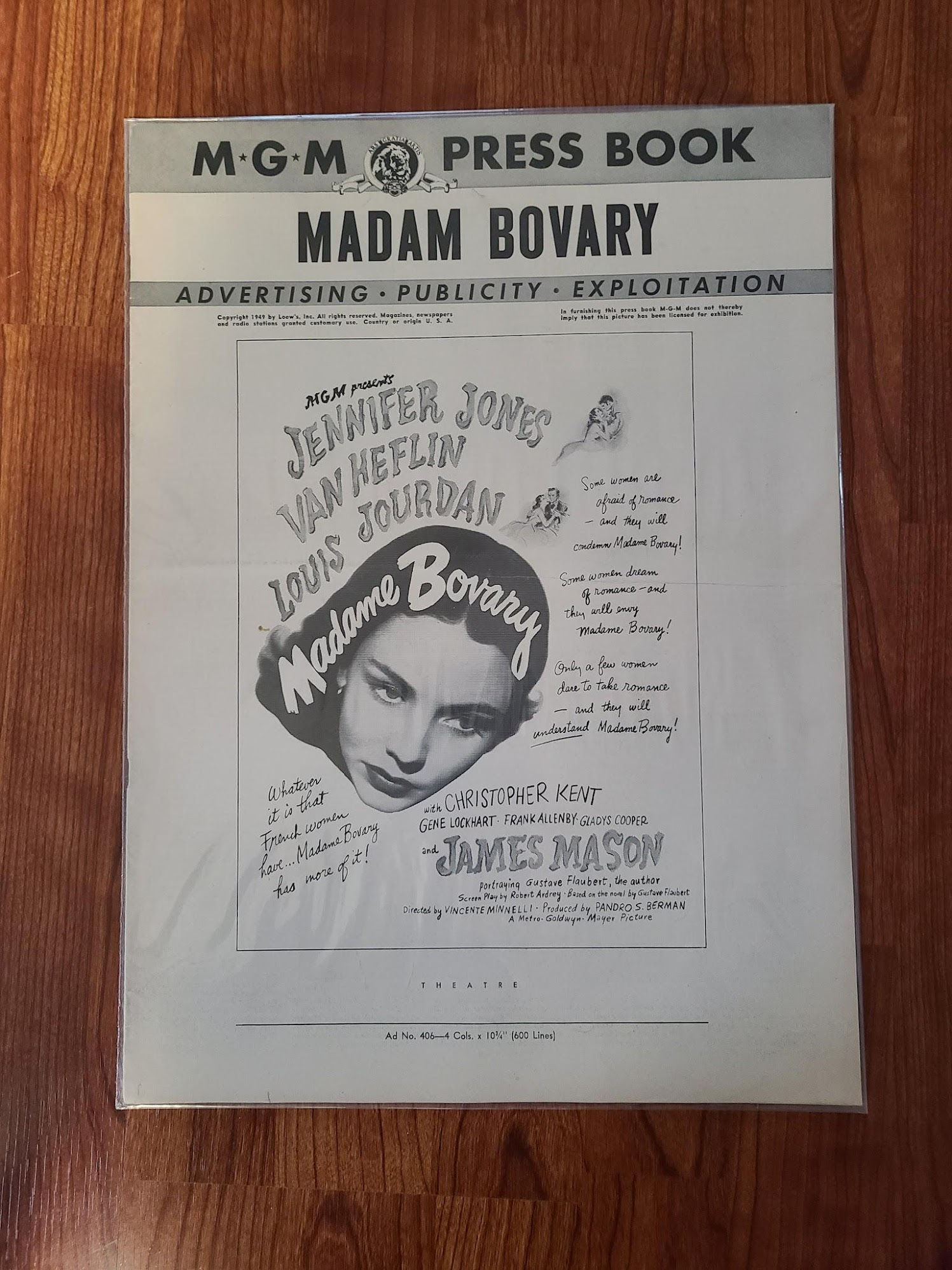 Madame Bovary 1949 Press Books