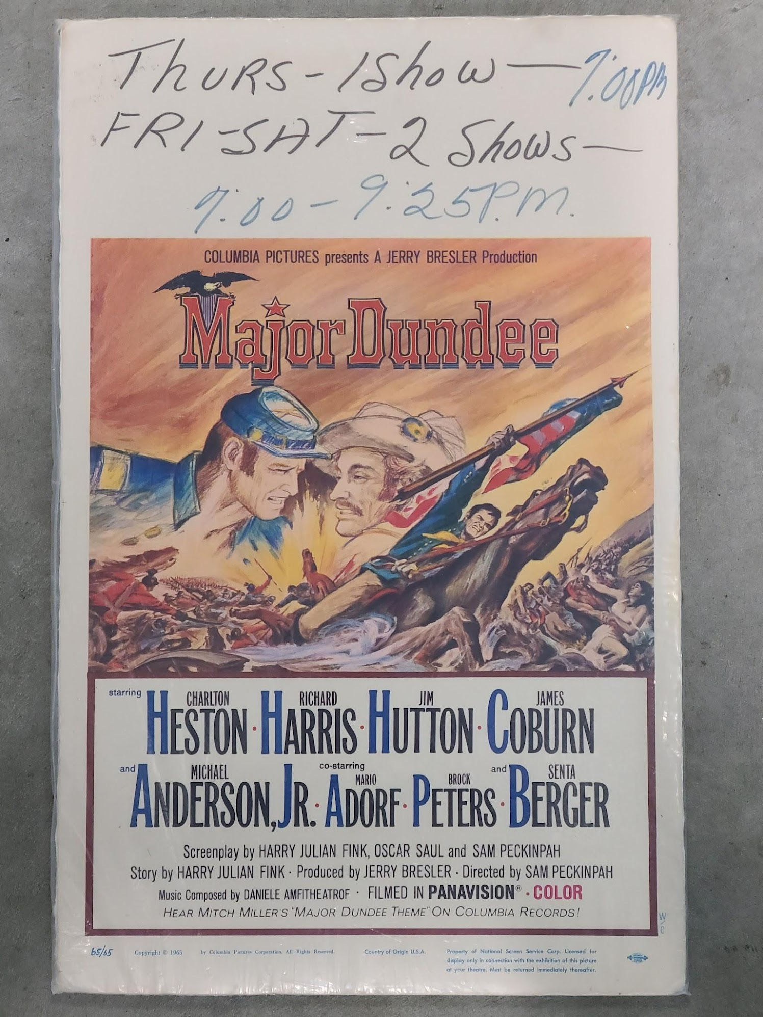 Major Dundee 1965 Window Cards