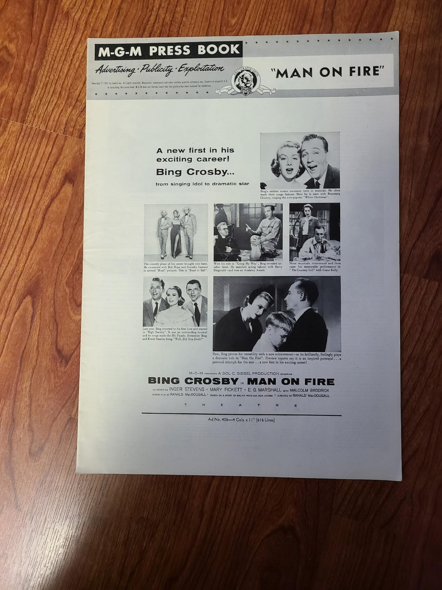 Man On Fire 1957 Press Books