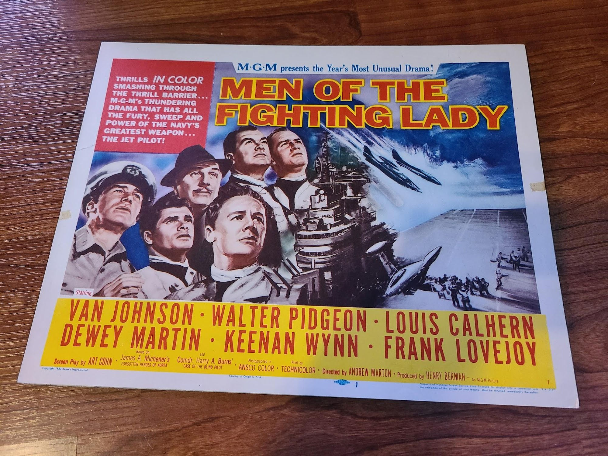 Men Of The Fighting Lady 1954 Military/Aviation Lobby Cards
