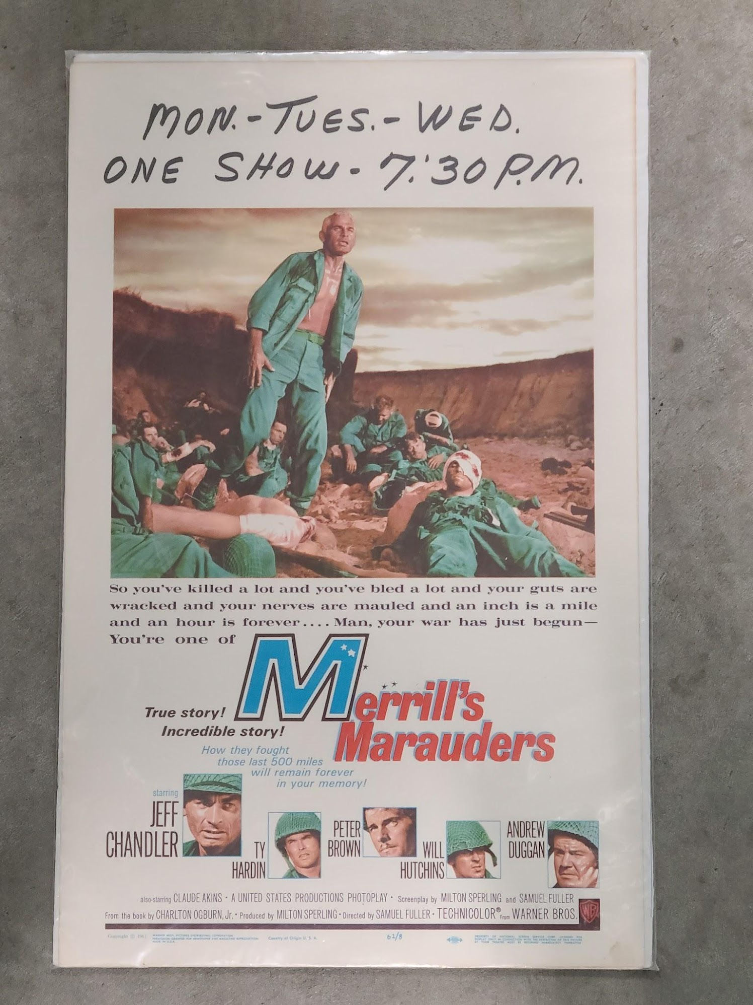 Merrill's Marauders 1961 Window Cards