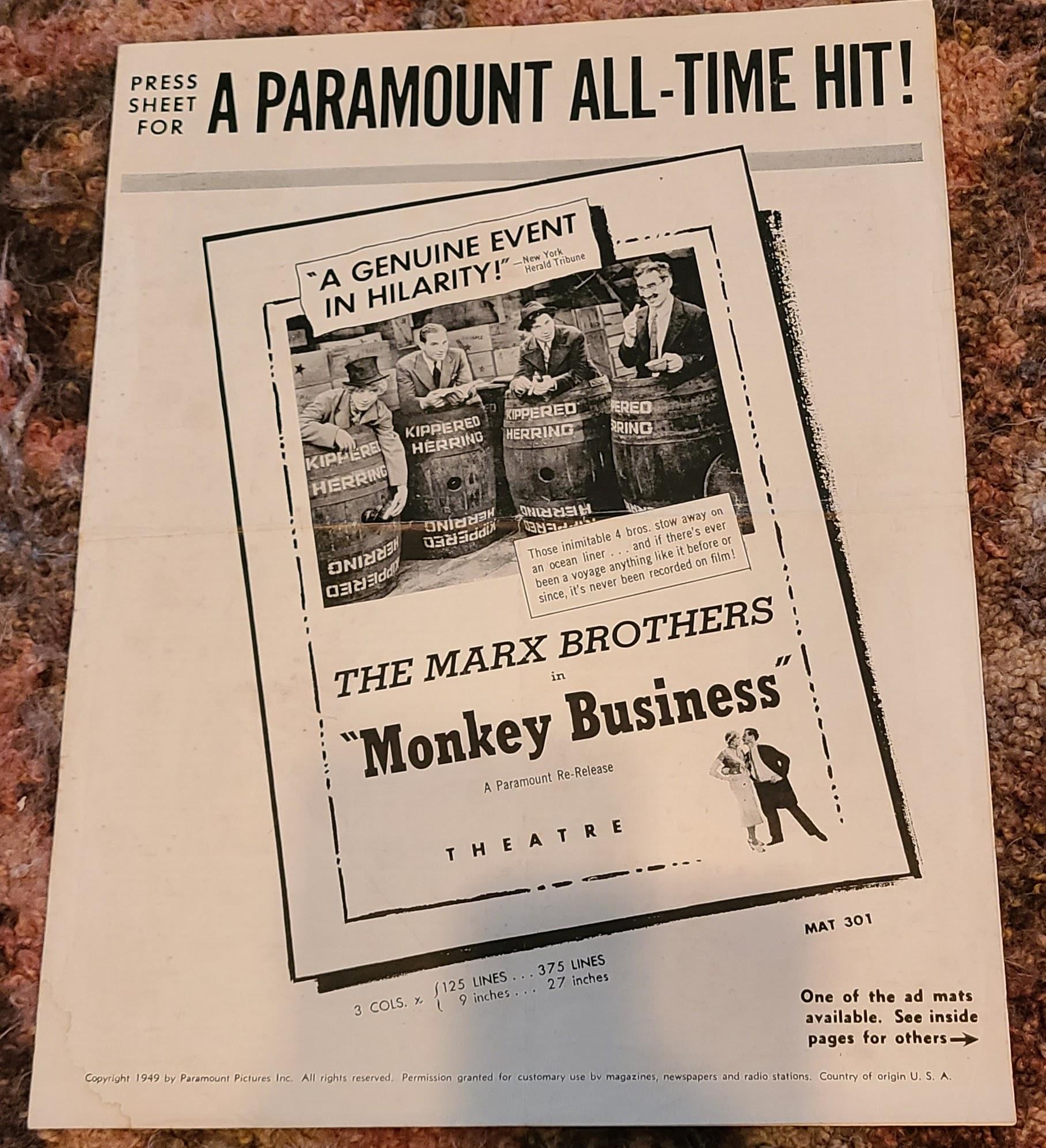 Monkey Business 1931 Press Books