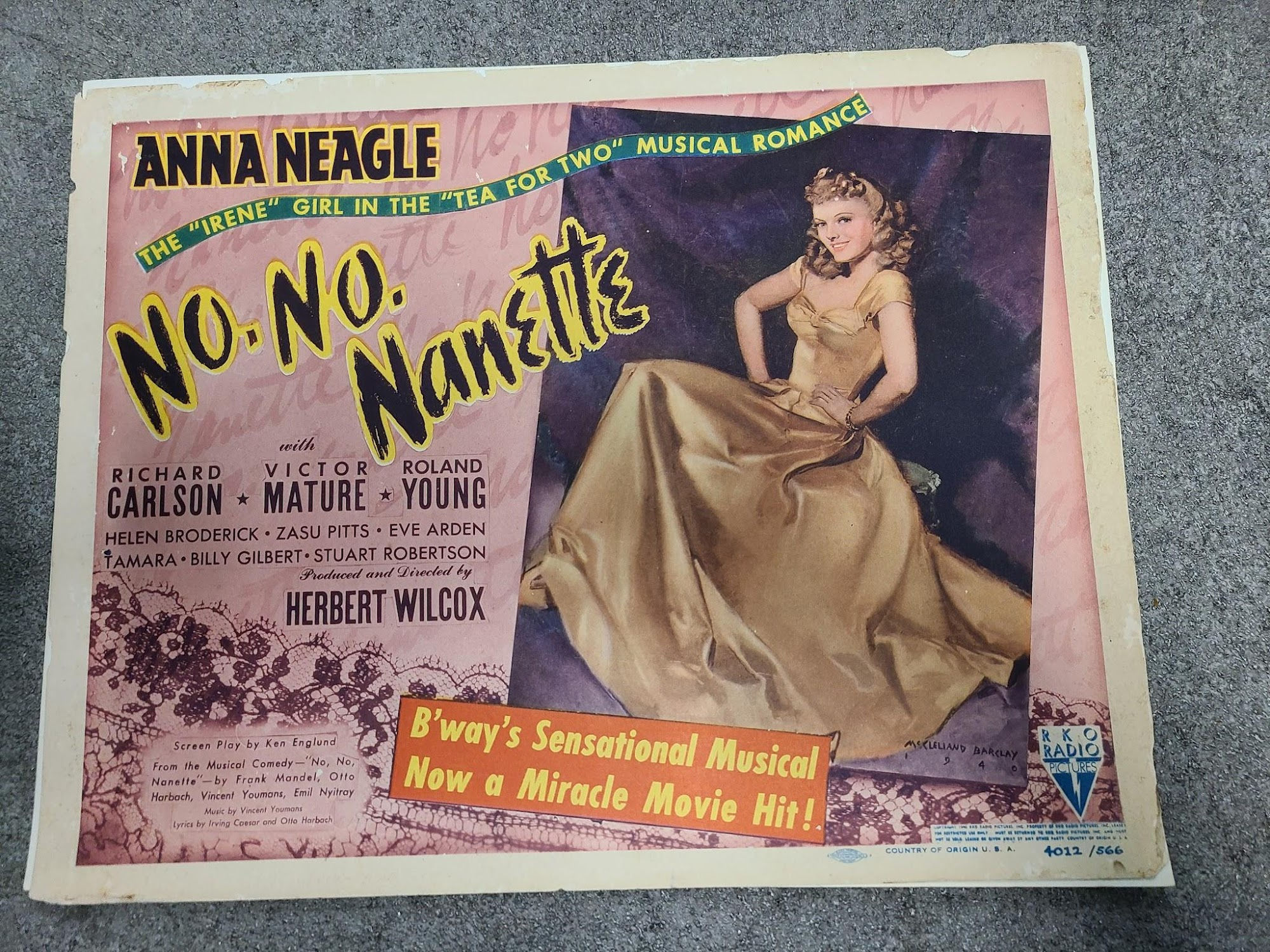 No No Nanette 1940 Title Cards