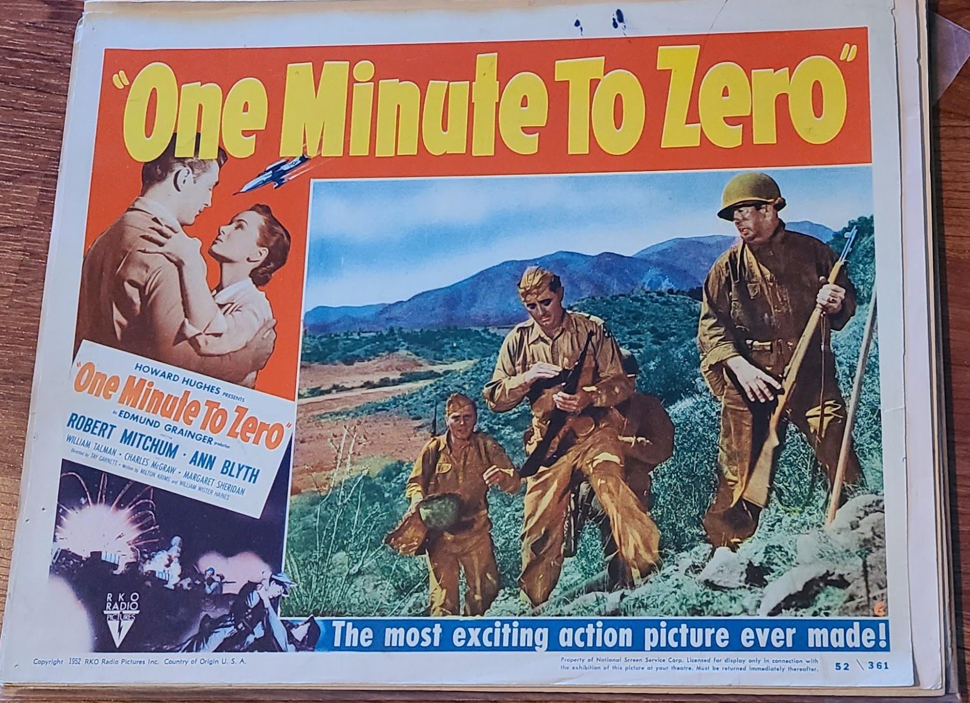 One Minute To Zero 1952 Military/Aviation Lobby Cards