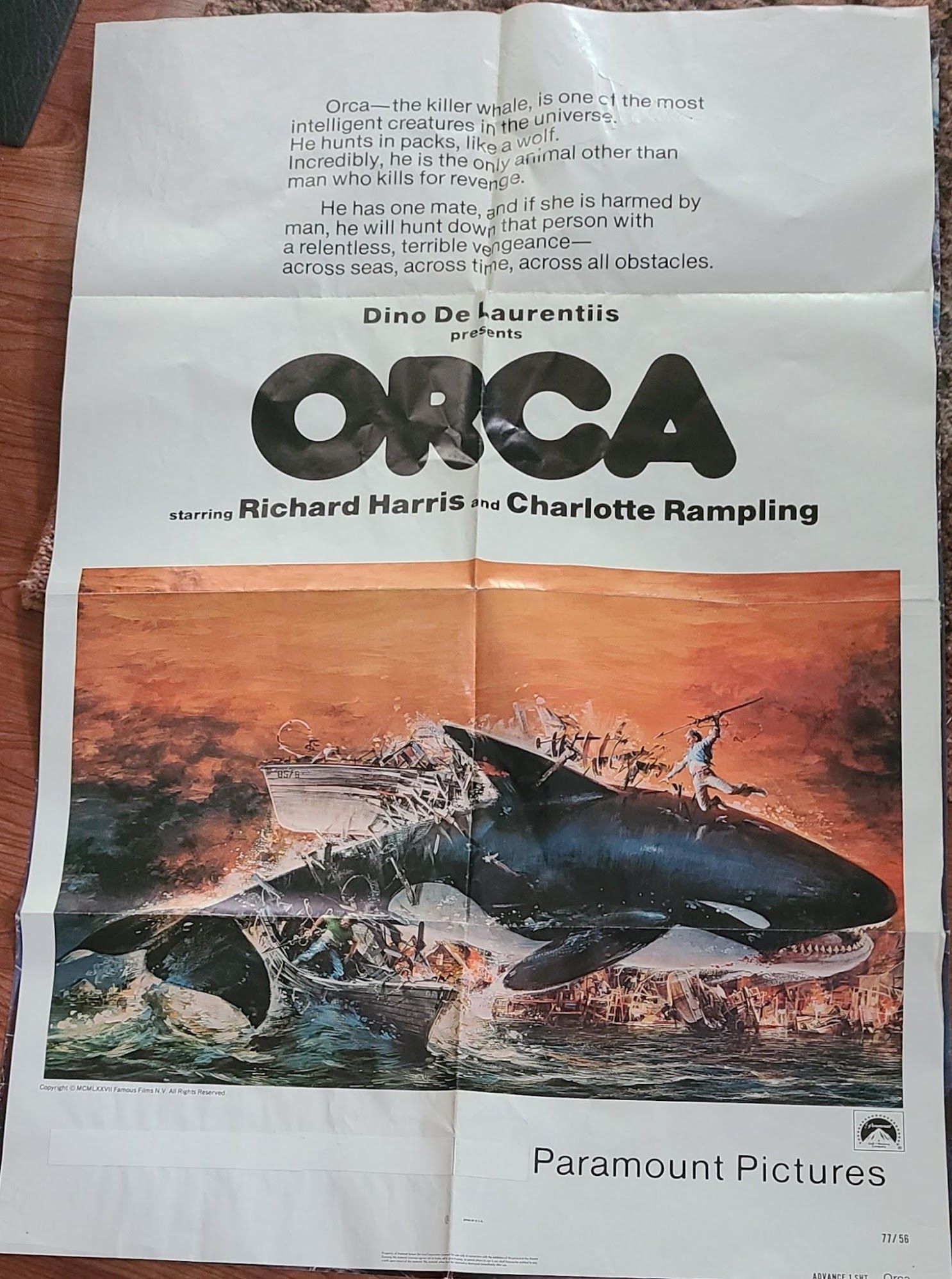 Orca 1977 1 Sheets/US