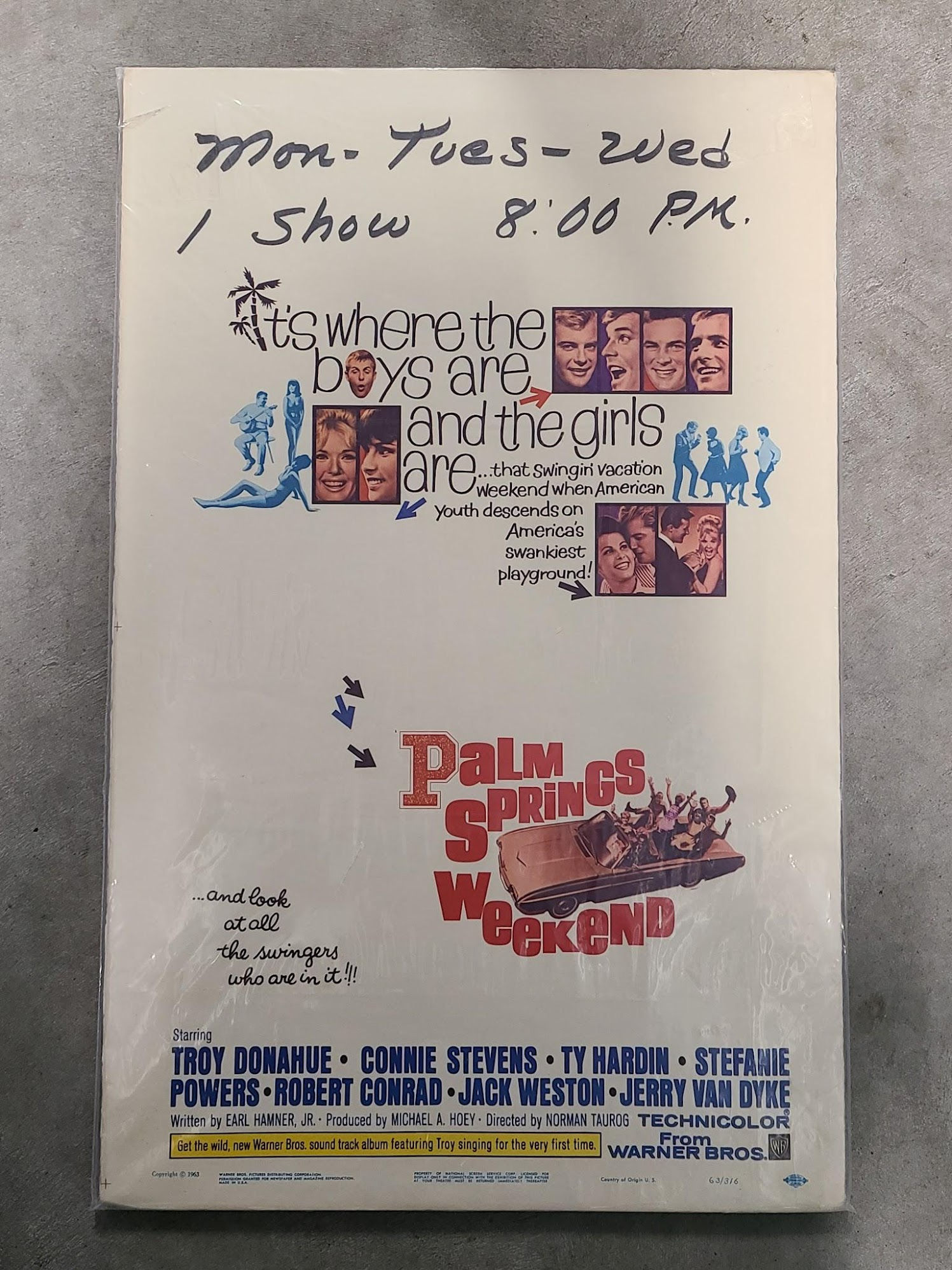 Palm Springs Weekend 1963 Window Cards