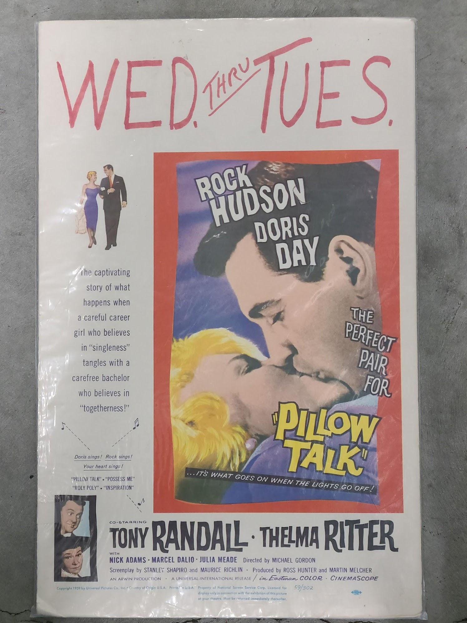 Pillow Talk 1959 Window Cards