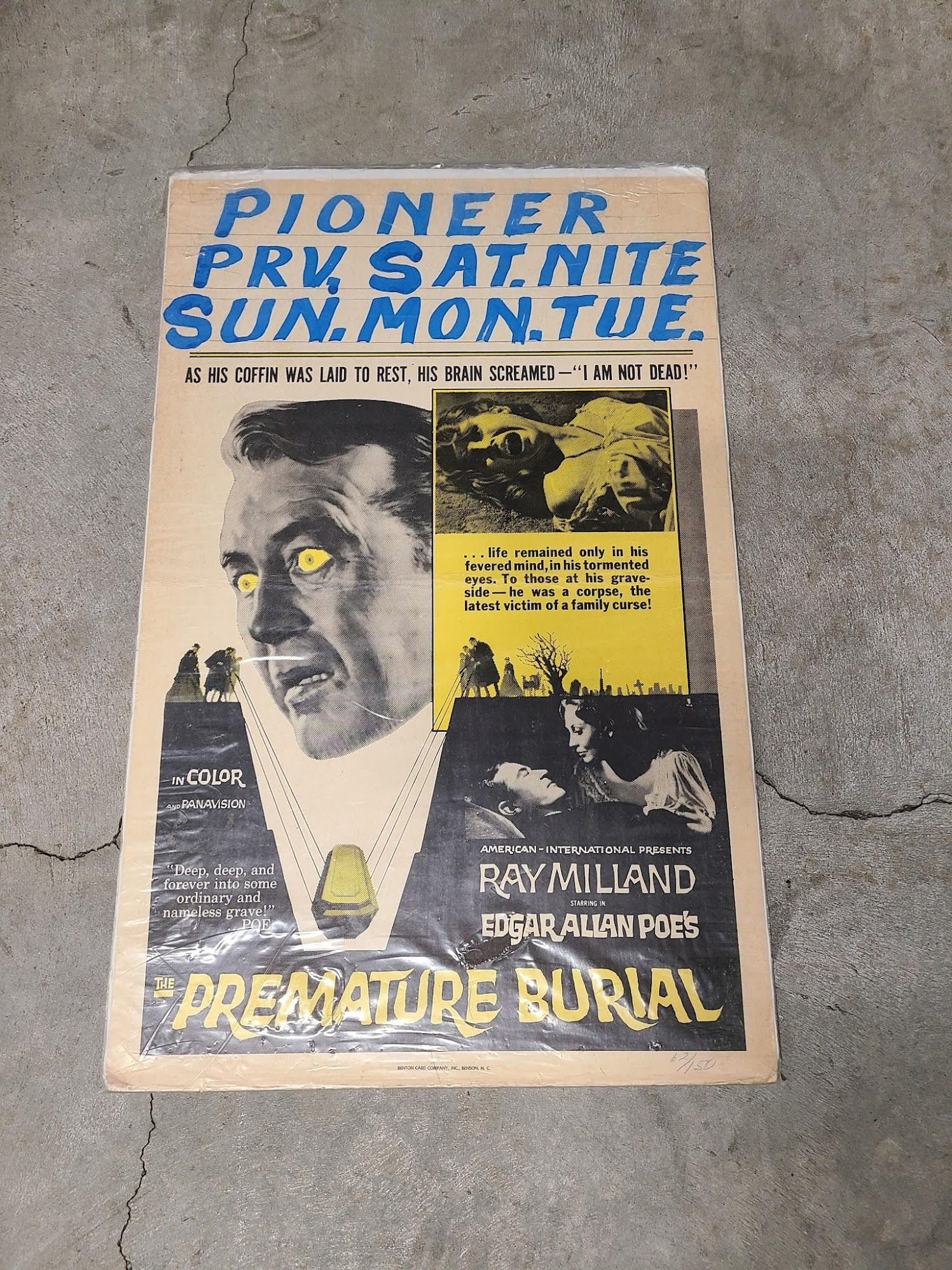 Premature Burial 1962 Window Cards