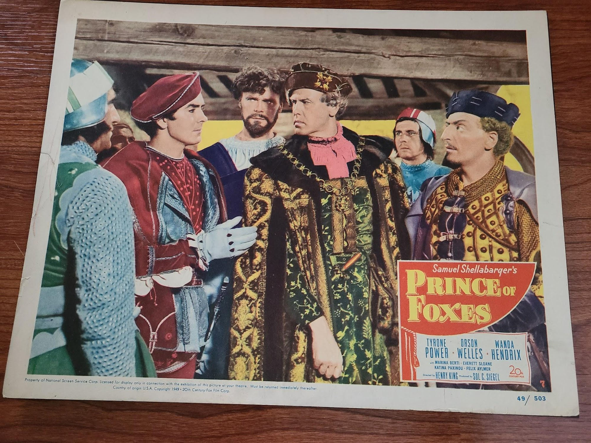 Prince Of Foxes 1949 General Lobby Cards