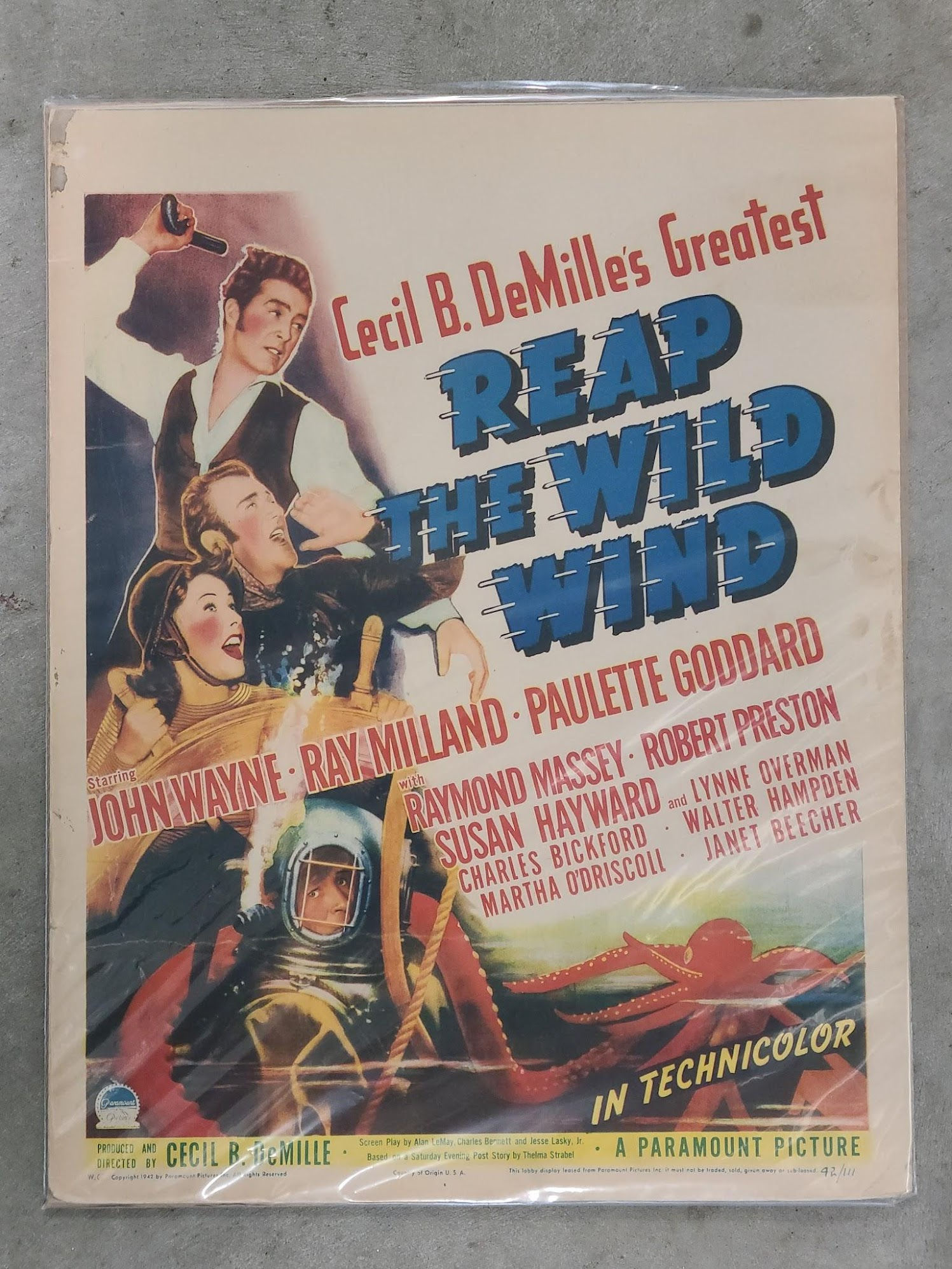 Reap The Wild Wind 1942 Window Cards