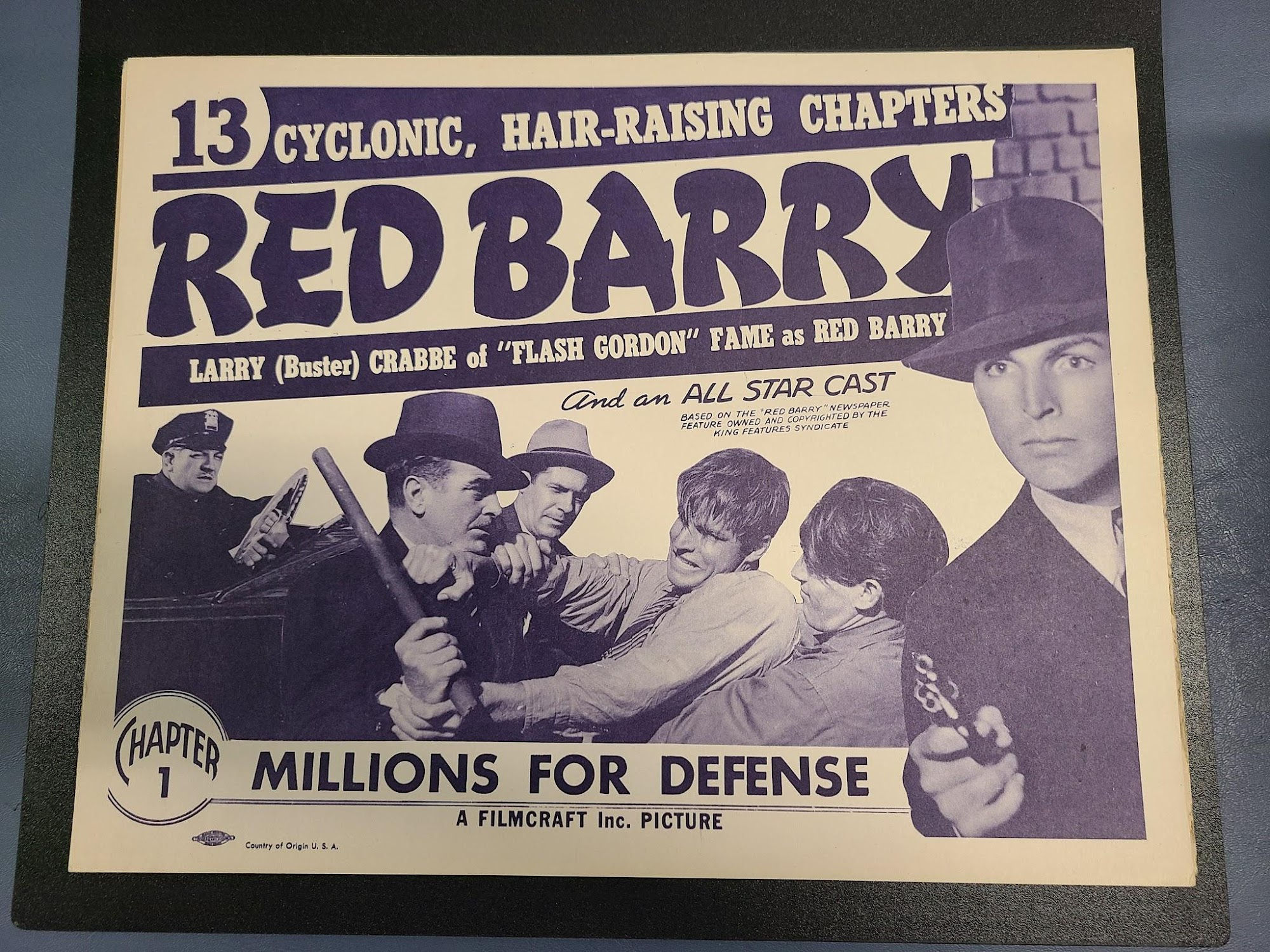 Red Barry 1938 Serial Lobby Cards