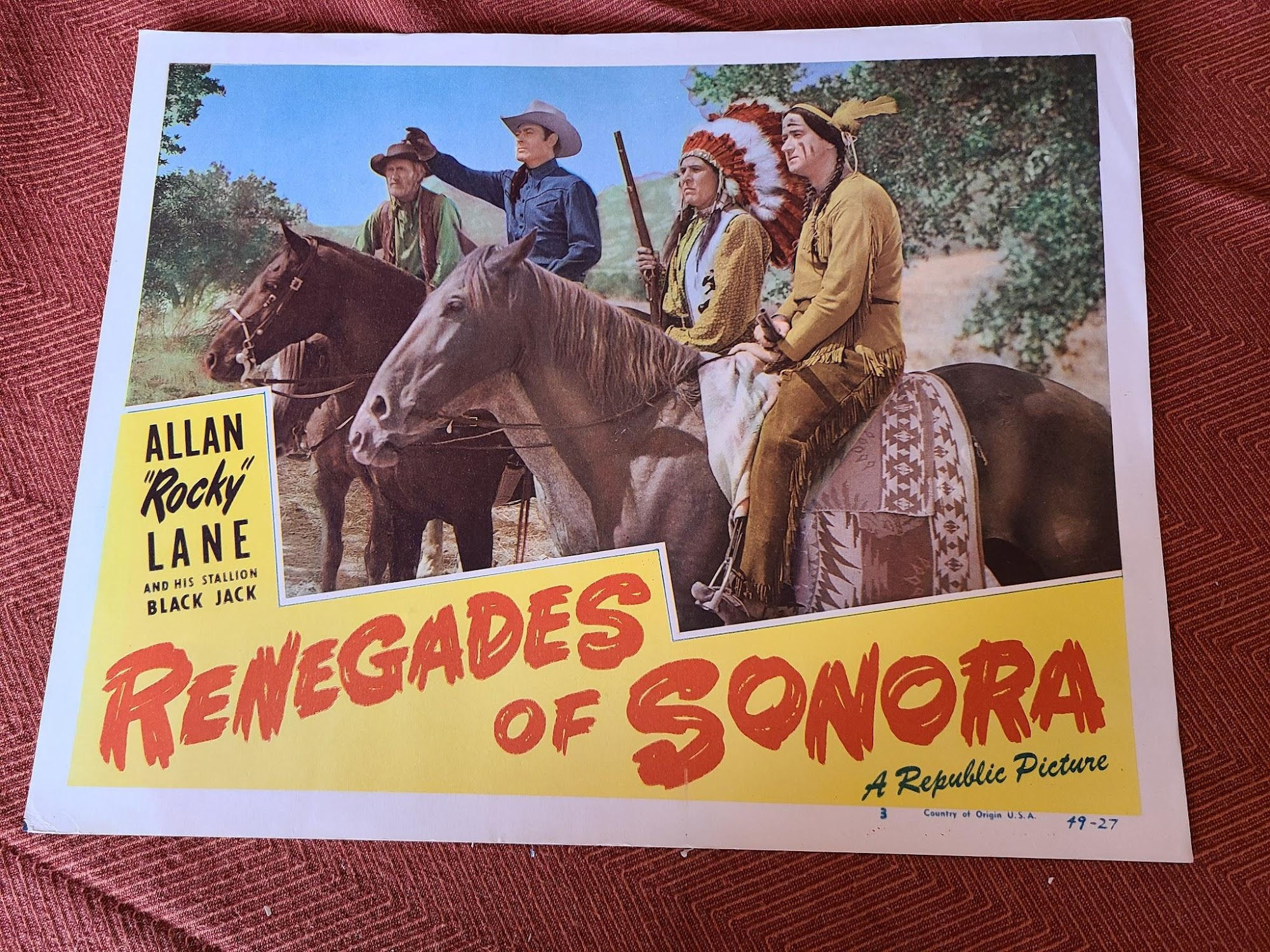 Renegades of Sonora 1949 Western Lobby Cards