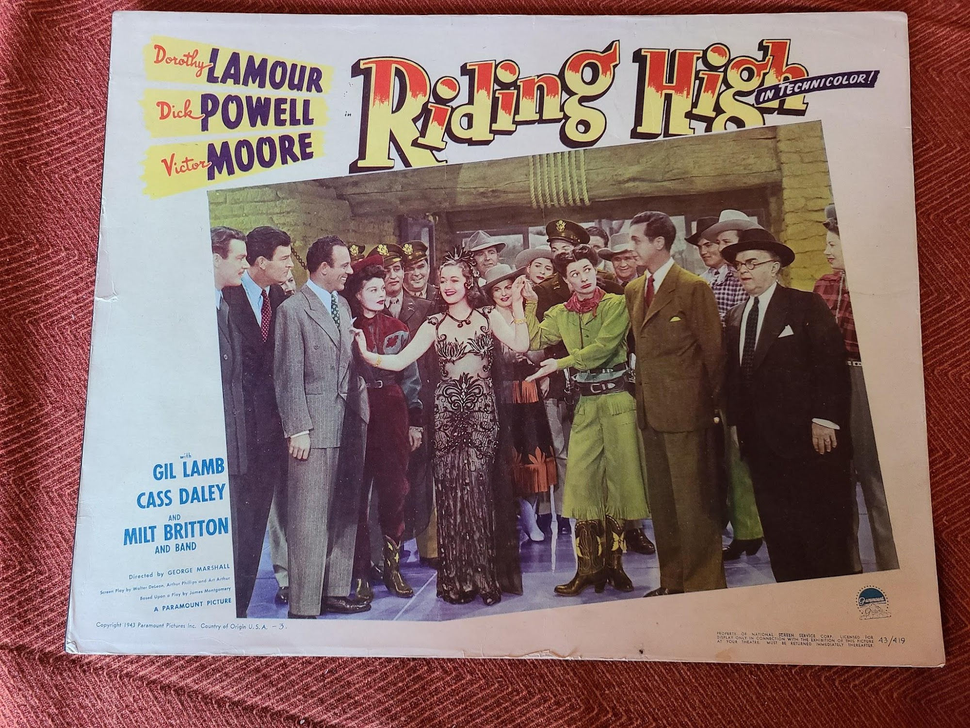 Riding High 1943 General Lobby Cards