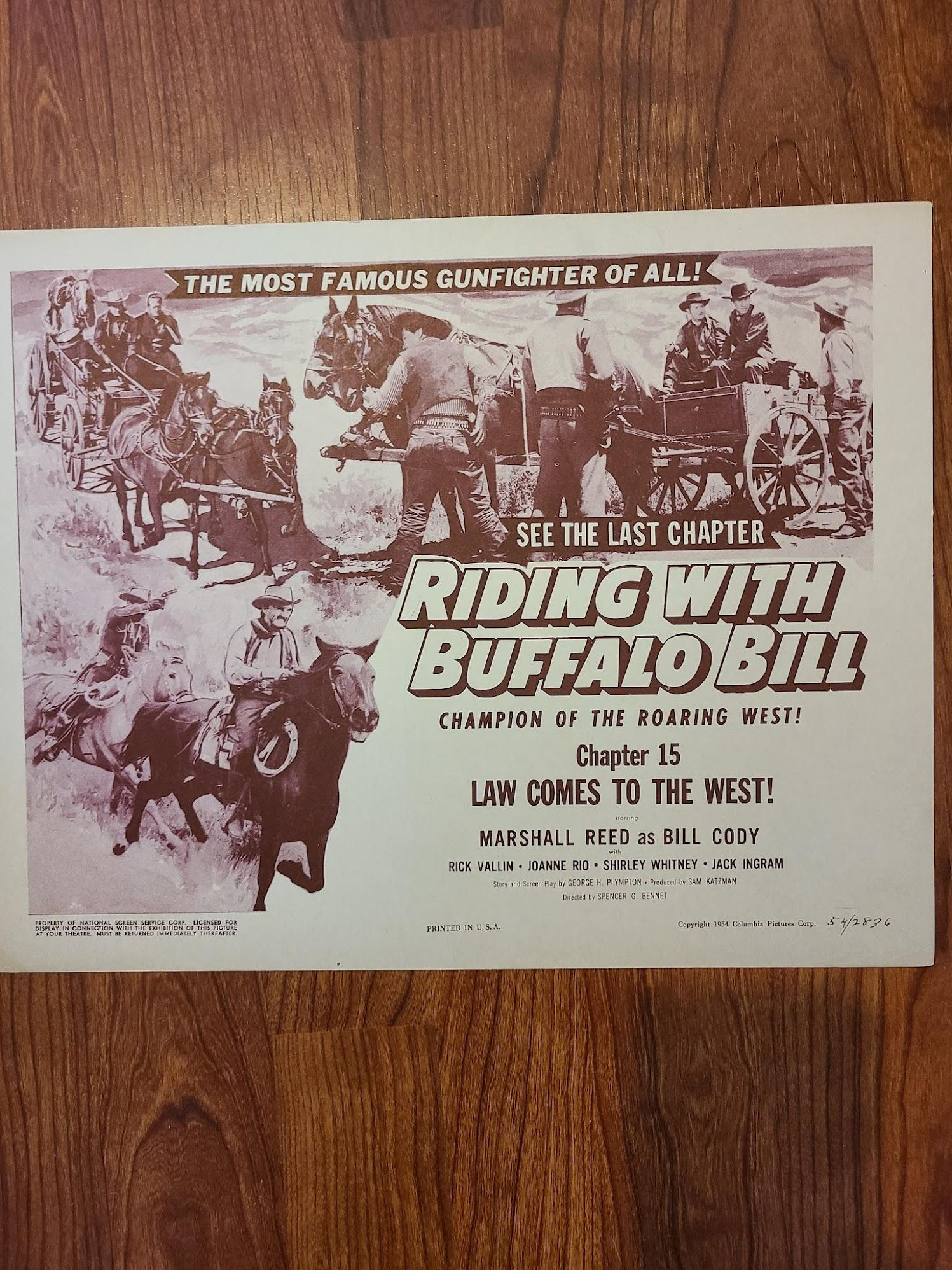 Riding With Buffalo Bill 1954 Serial Lobby Cards