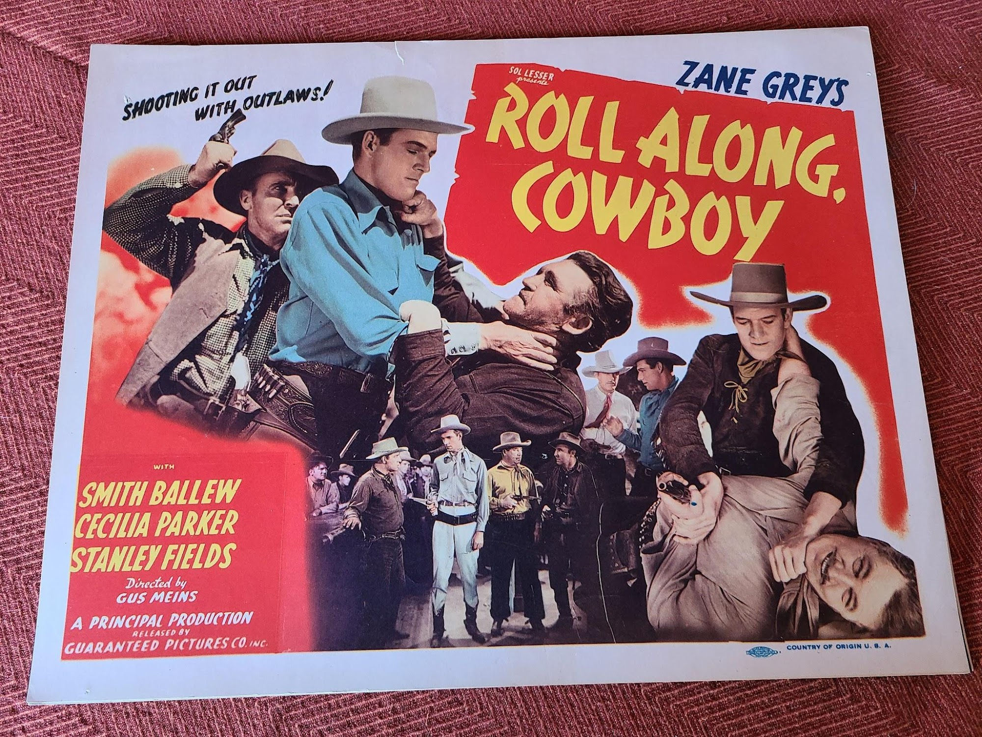 Roll Along Cowboy 1937 Western Lobby Cards