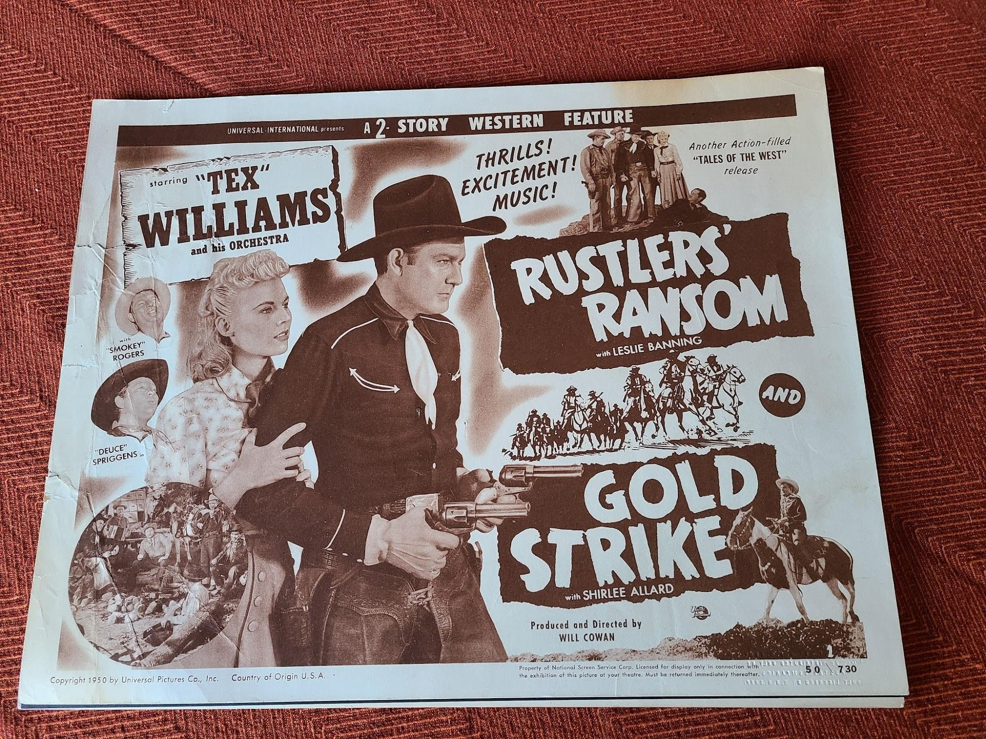 Rustler's Ransom/ Gold Strike 1950 Western Lobby Cards
