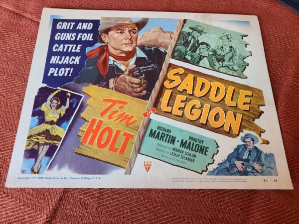 Saddle Legion 1951 Western Lobby Cards
