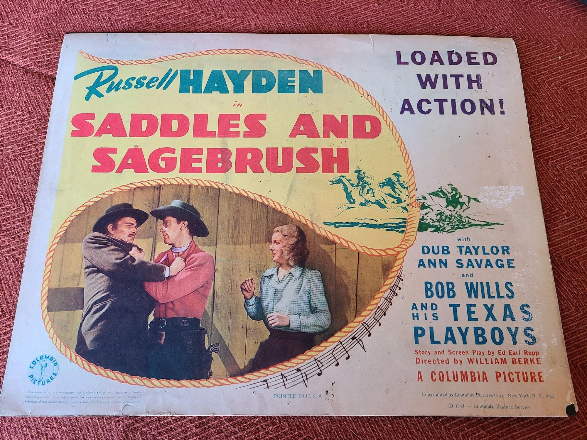 Saddles And Sagebrush 1943 Western Lobby Cards