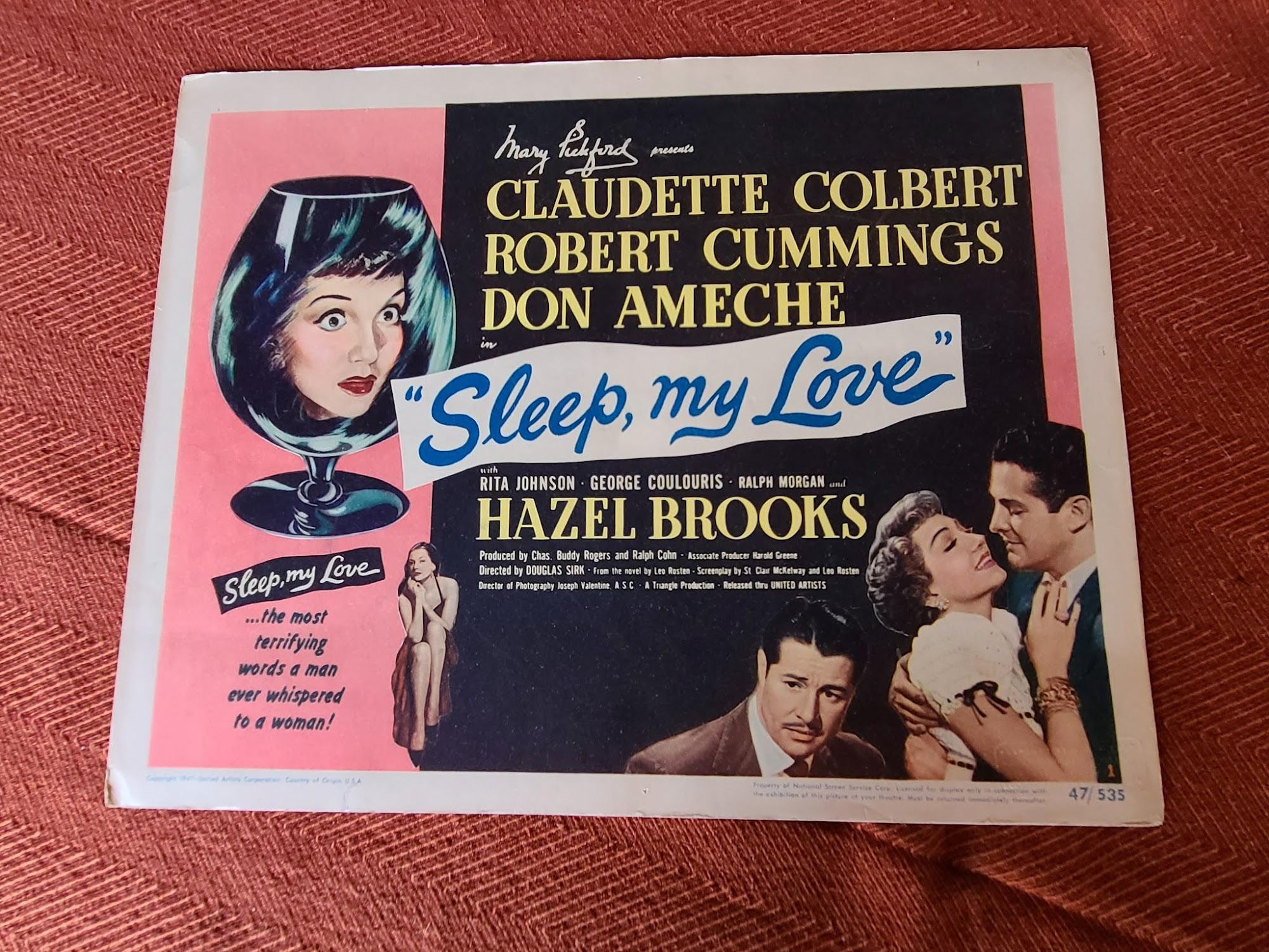 Sleep My Love 1948 Title Cards