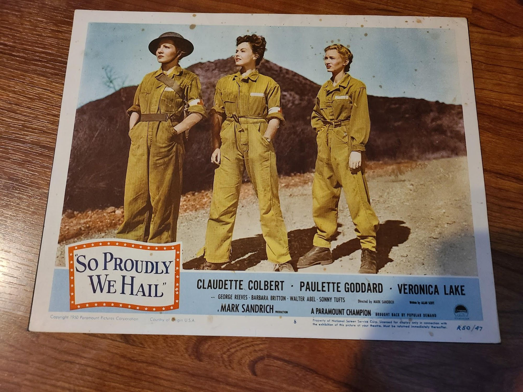 So Proudly We Hail 1943 Military/Aviation Lobby Cards