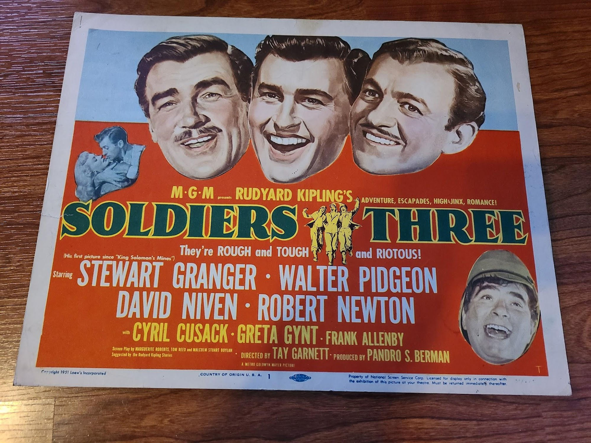 Soldiers' Three 1951 Military/Aviation Lobby Cards