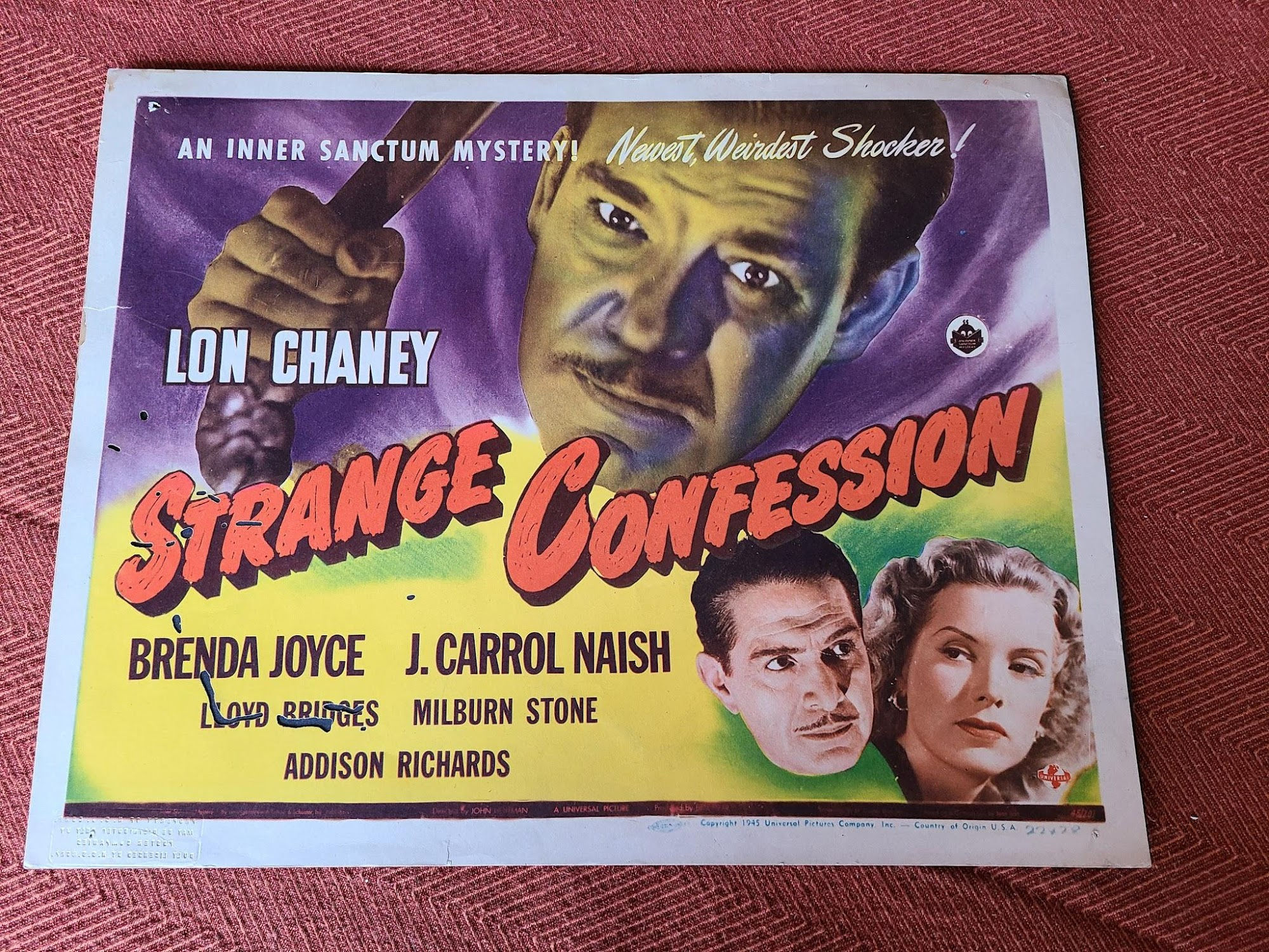Strange Confession 1945 Scifi/Horror