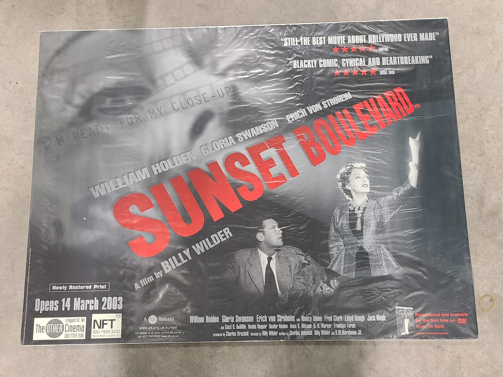 Sunset Boulevard 1950 UK/US 30x40