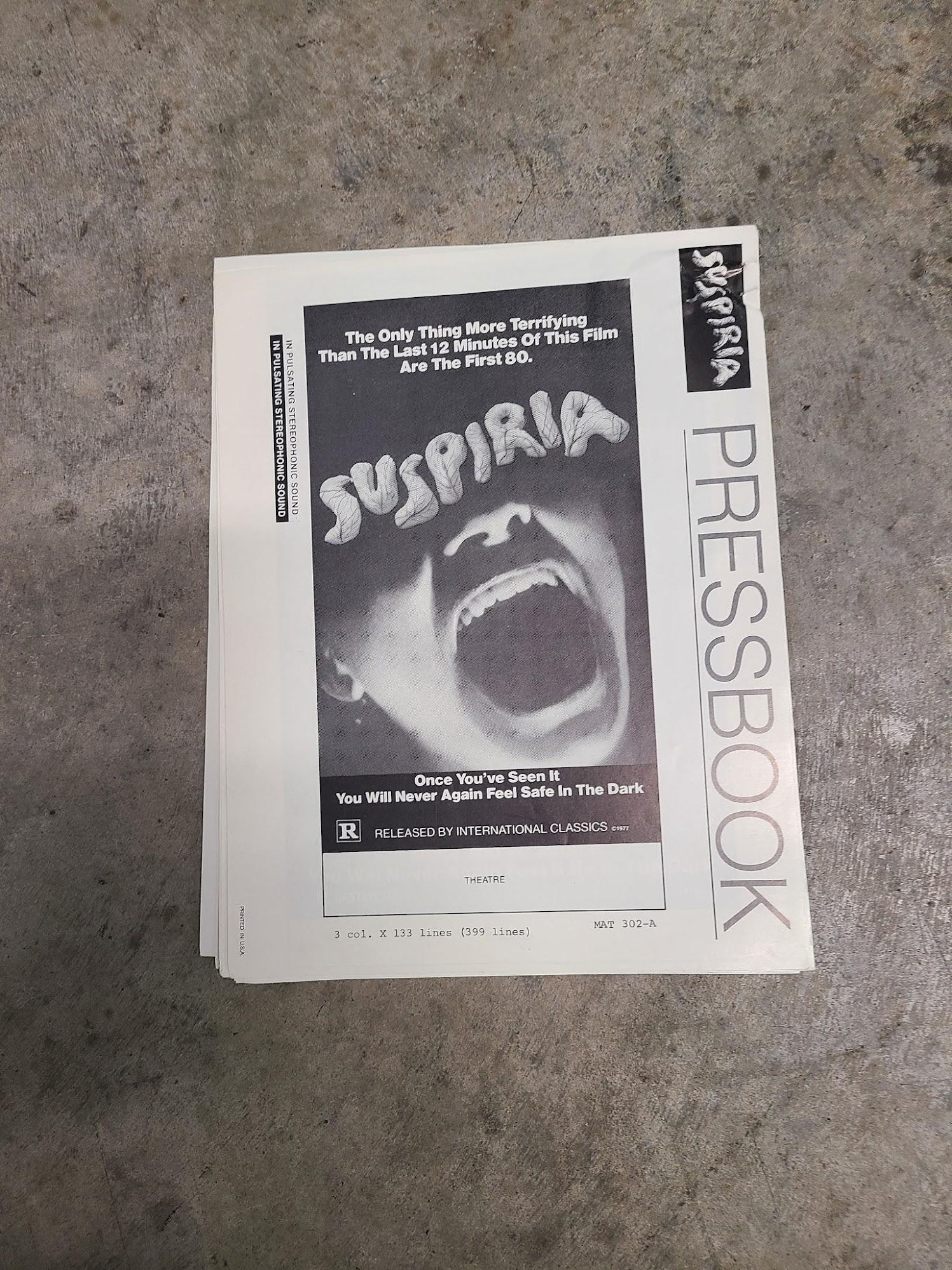 Suspiria 1977 Press Books