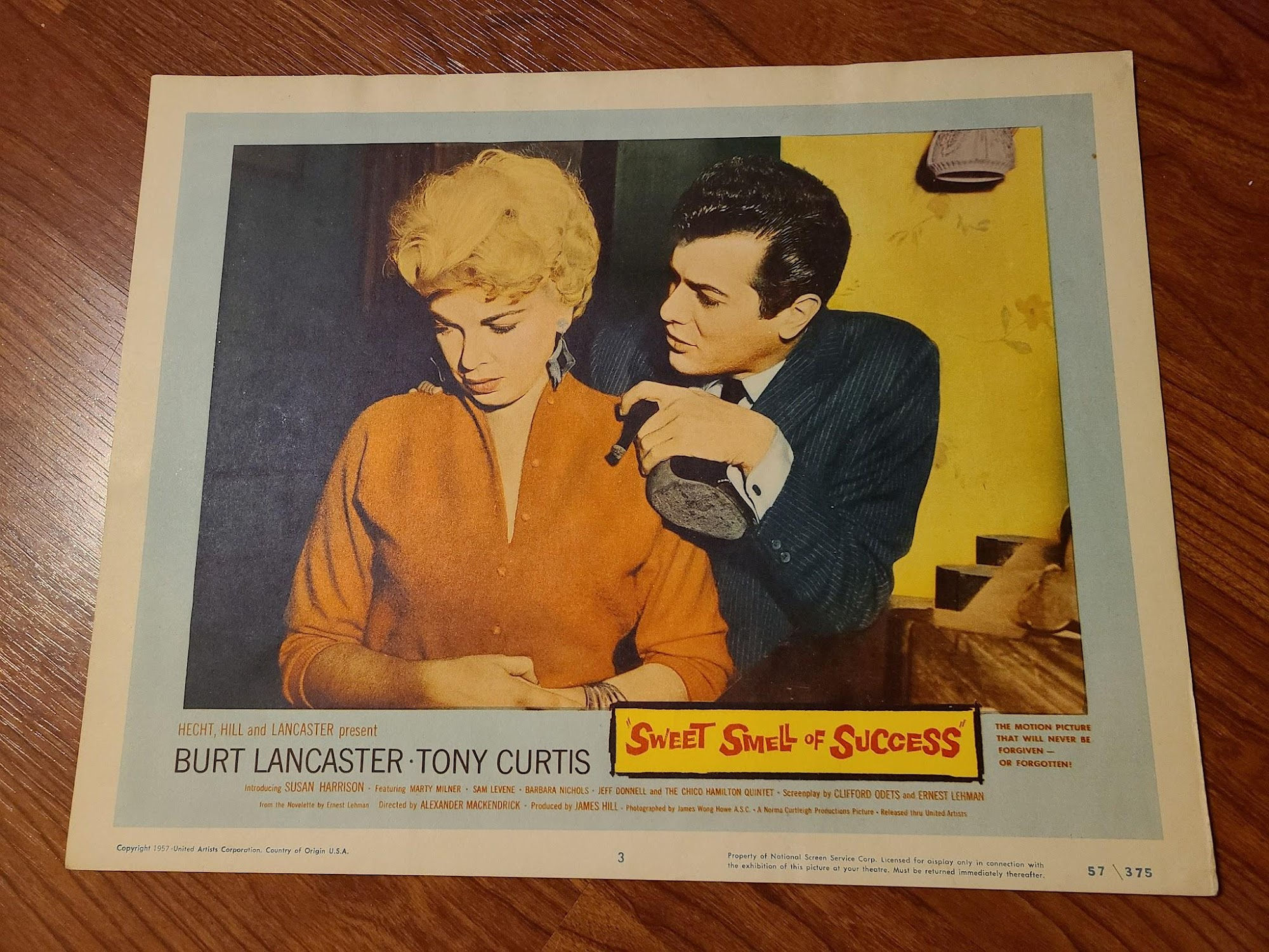 Sweet Smell Of Success 1957 General Lobby Cards