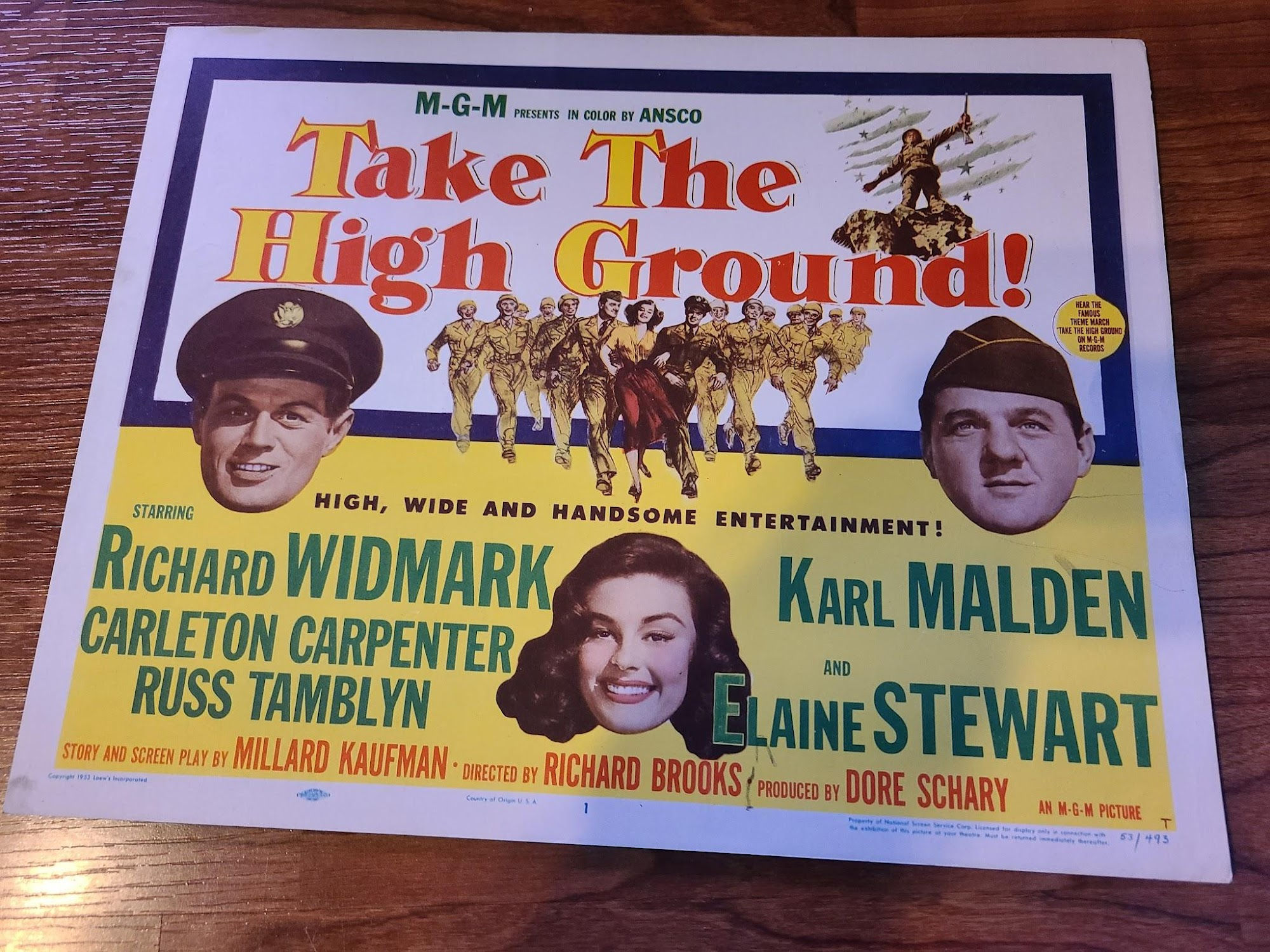 Take The High Ground 1953 Military/Aviation Lobby Cards