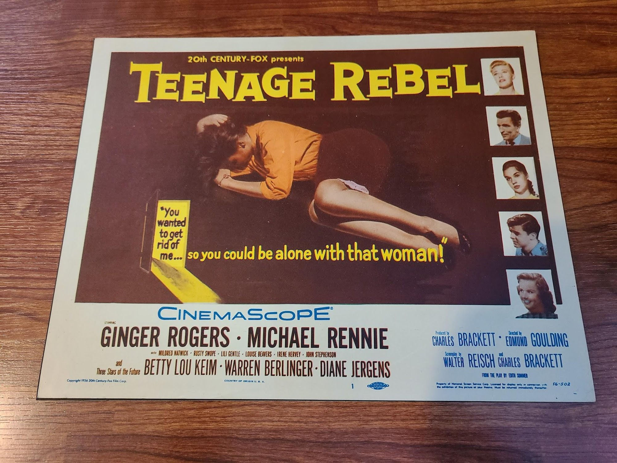 Teenage Rebel 1956 Title Cards