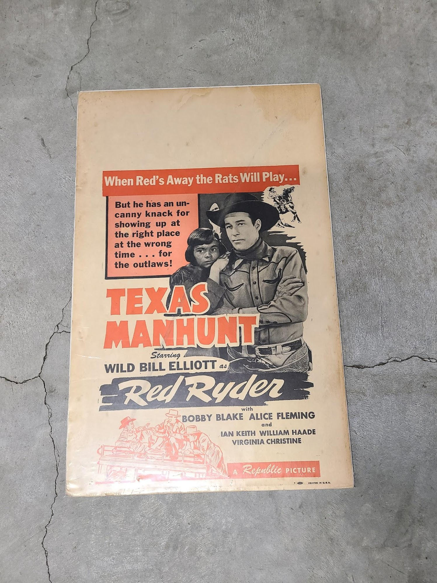 Texas Manhunt 1942 Window Cards