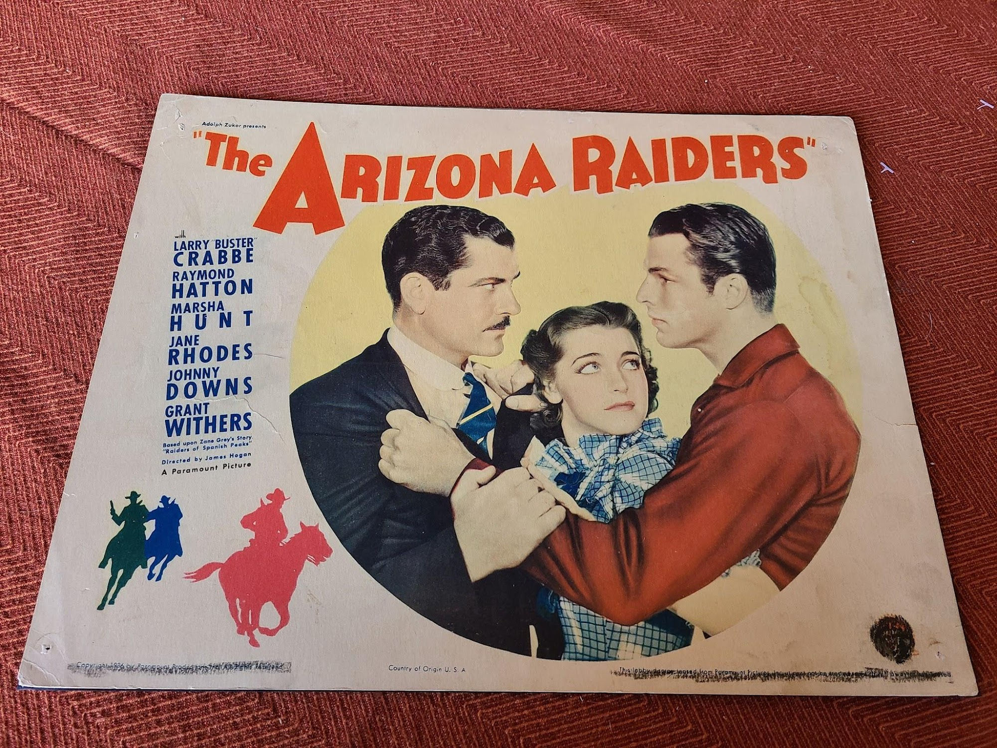 The Arizona Raiders 1936 Western Lobby Cards