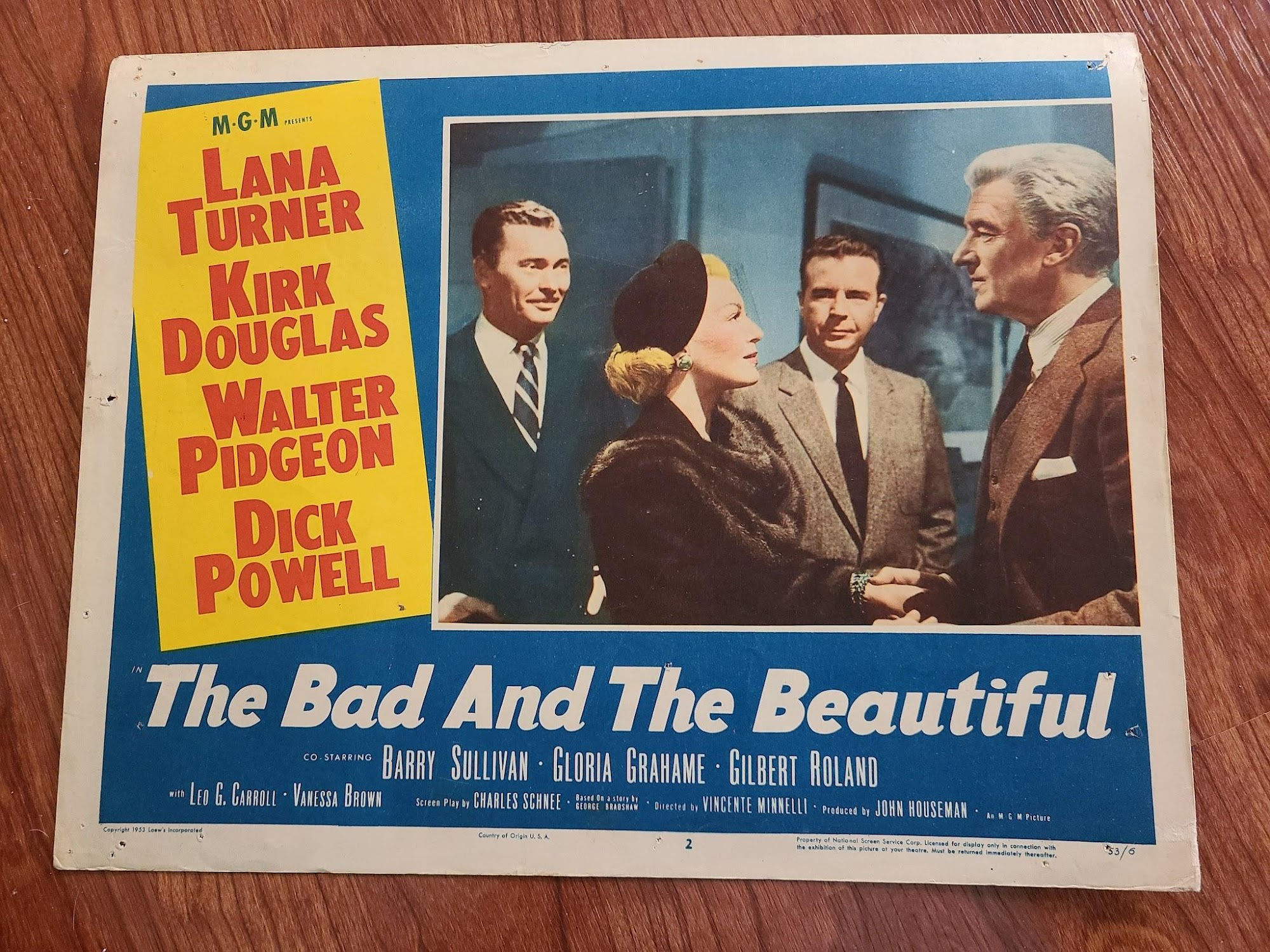 The Bad And The Beautiful 1952 General Lobby Cards