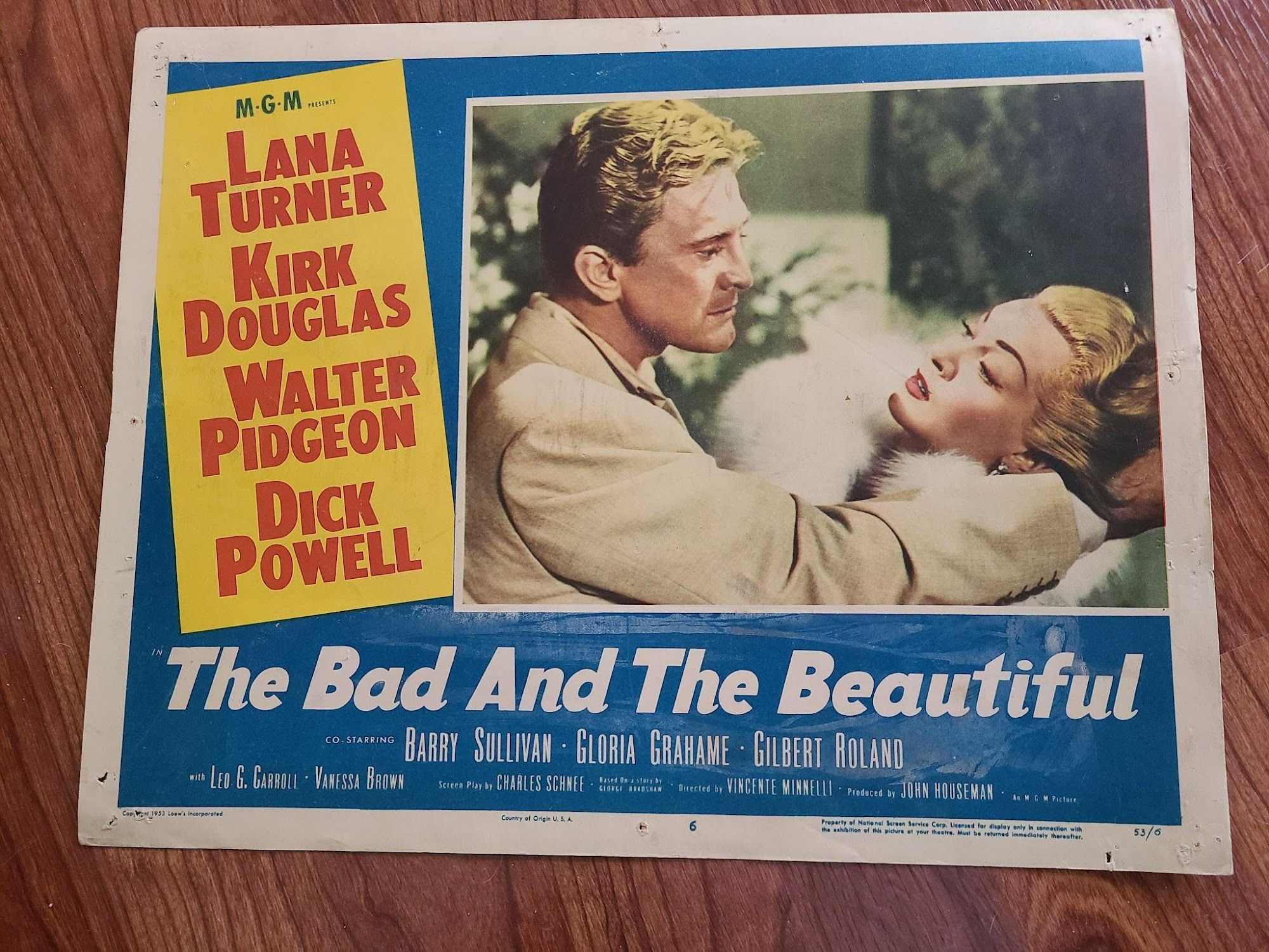 The Bad And The Beautiful 1952 General Lobby Cards