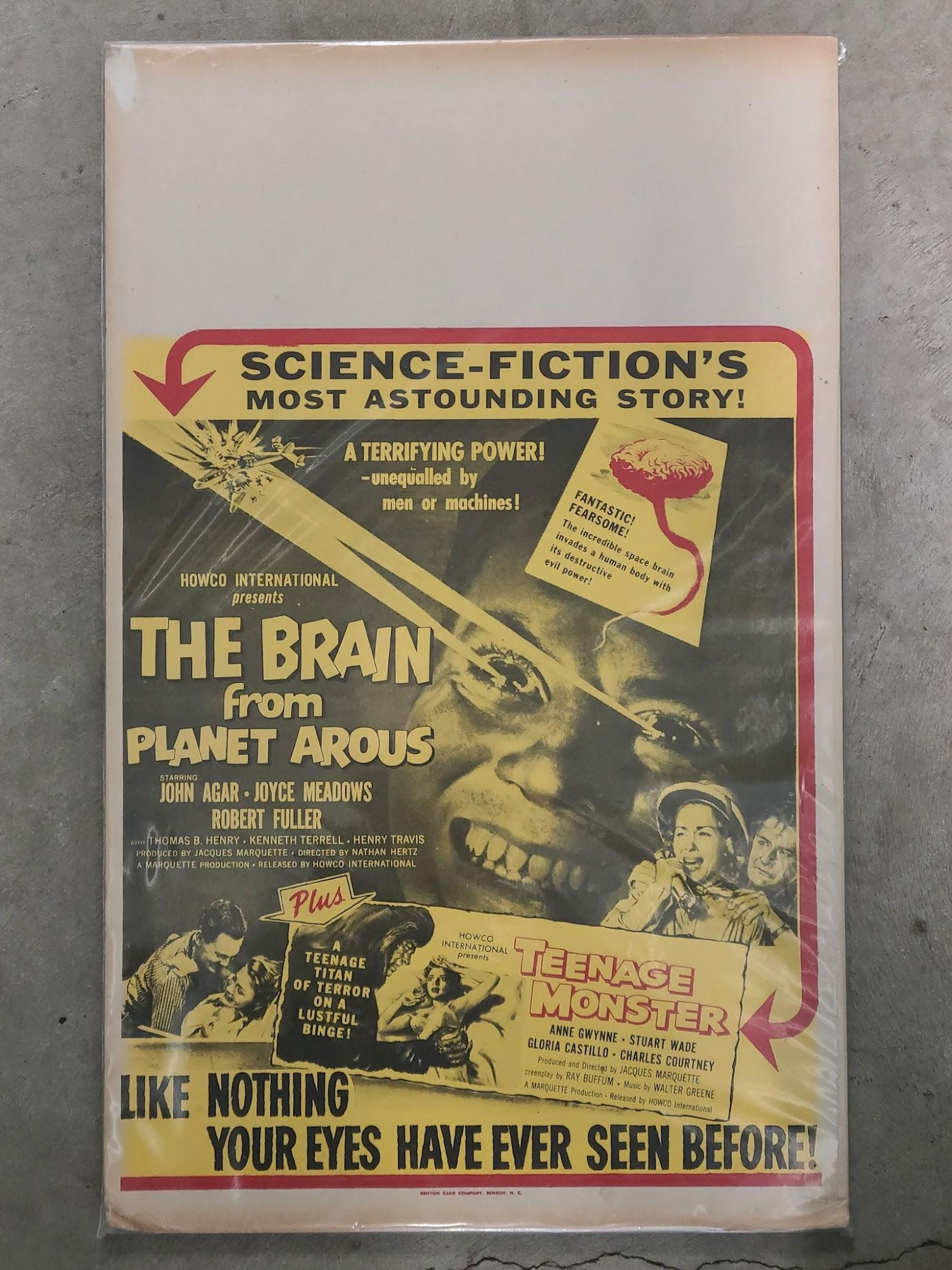 The Brain From Planet Arous 1957 Window Cards