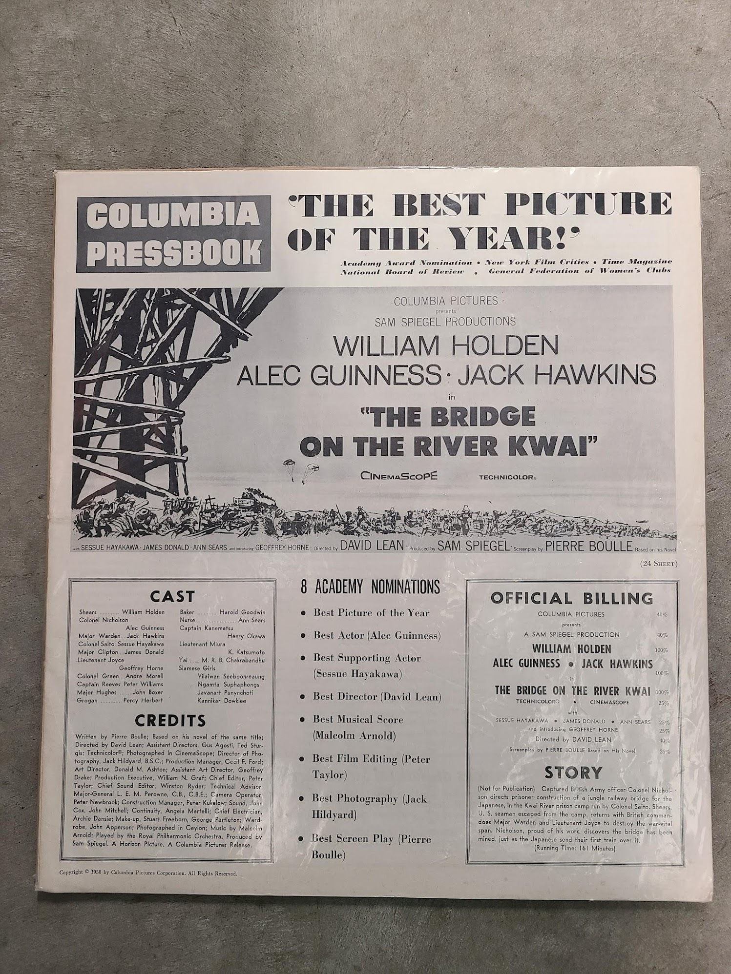 The Bridge On The River Kwai 1957 Press Books