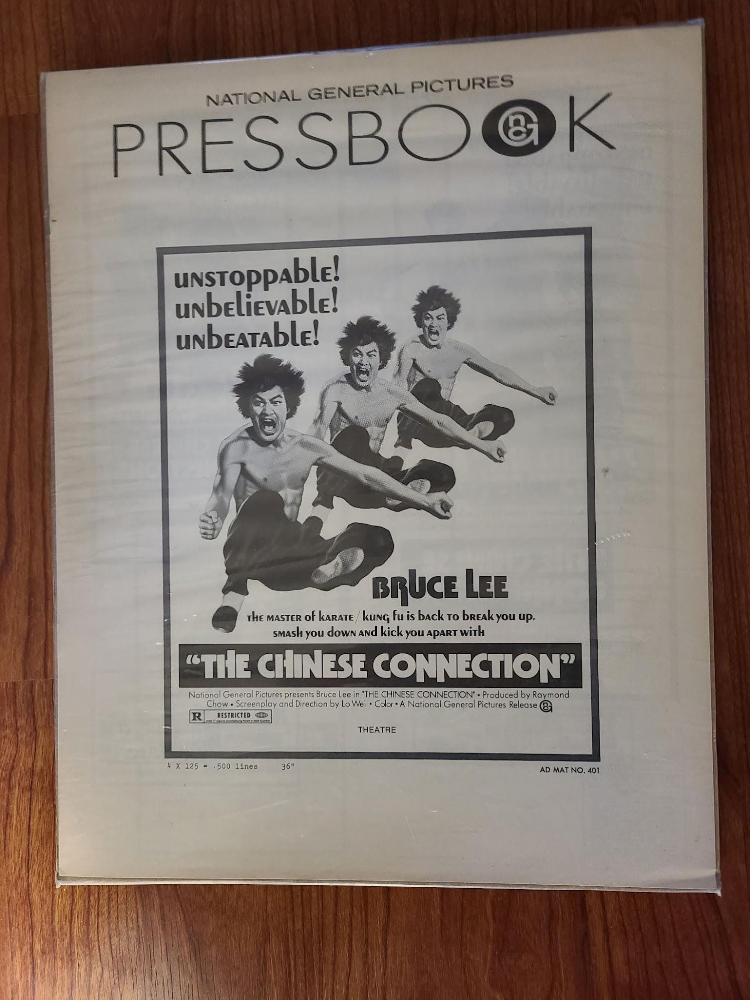 The Chinese Connection 1973 Press Books