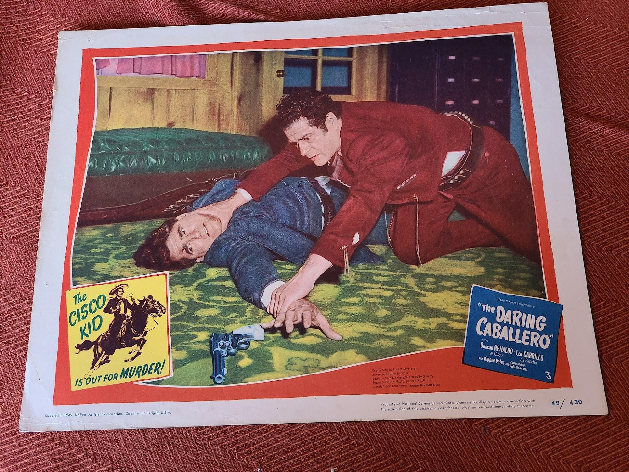 The Daring Caballero 1949 Western Lobby Cards