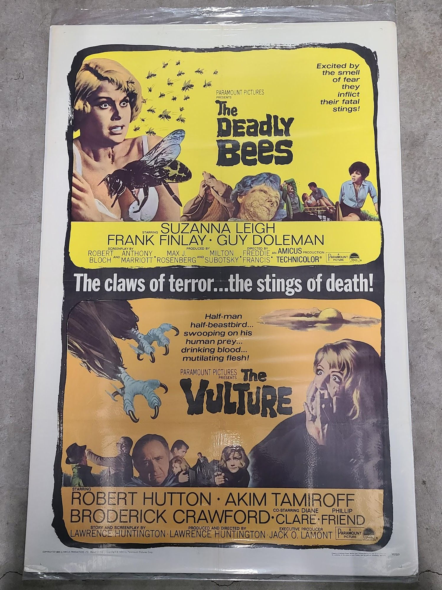 The Deadly Bees/ The Vulture 1967 1 Sheets/US