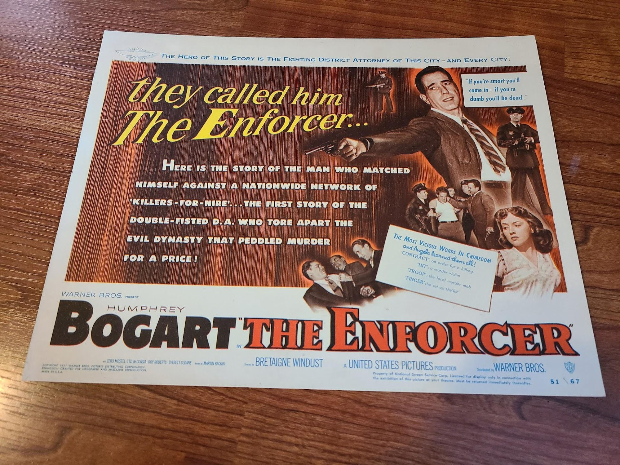 The Enforcer 1951 Title Cards