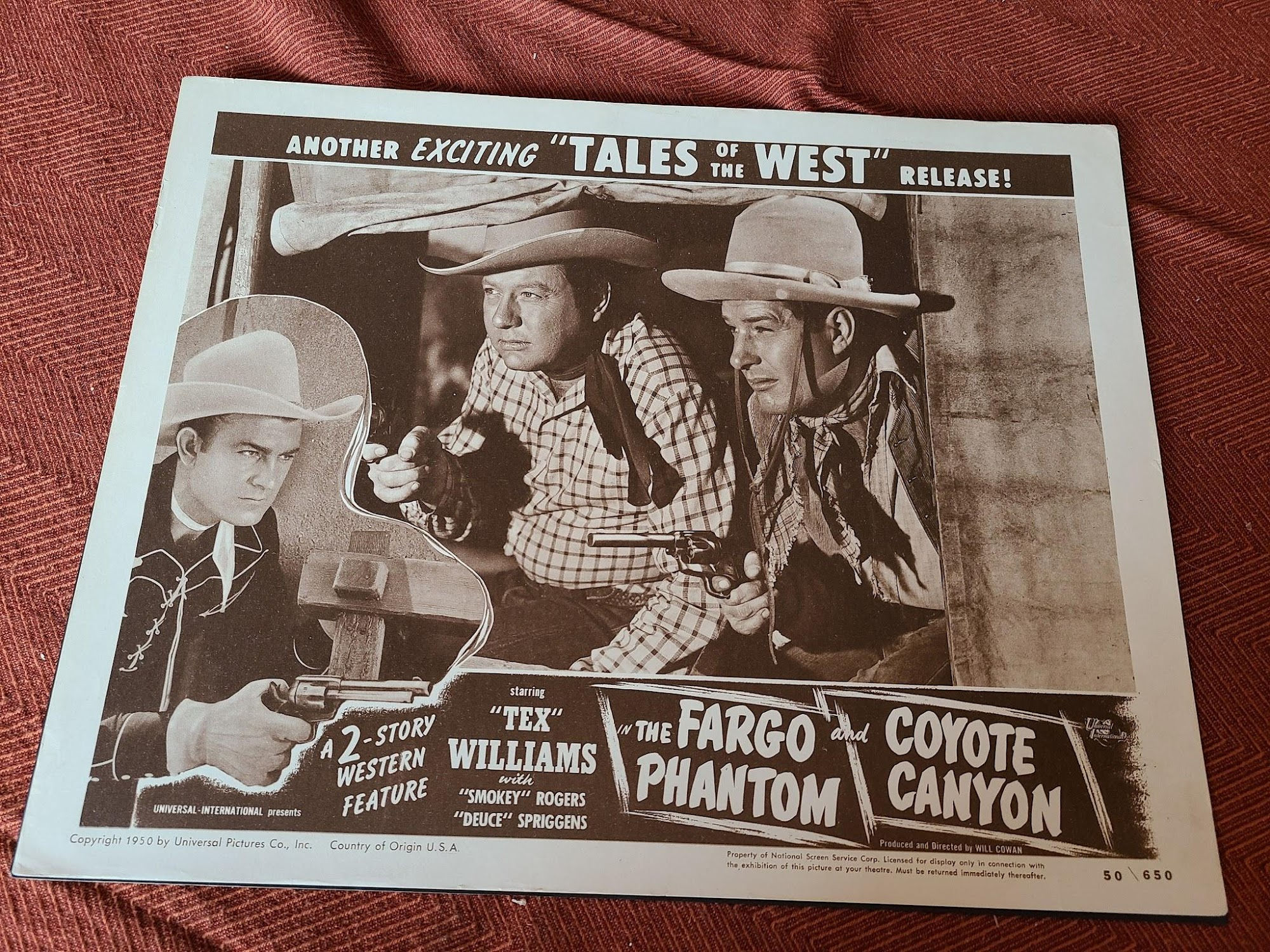 The Fargo Phantom/ Coyote Canyon 1950 Western Lobby Cards