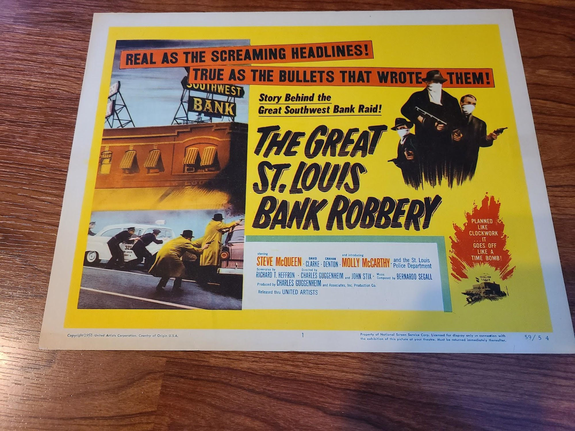 The Great St. Louis Robbery 1958 Title Cards