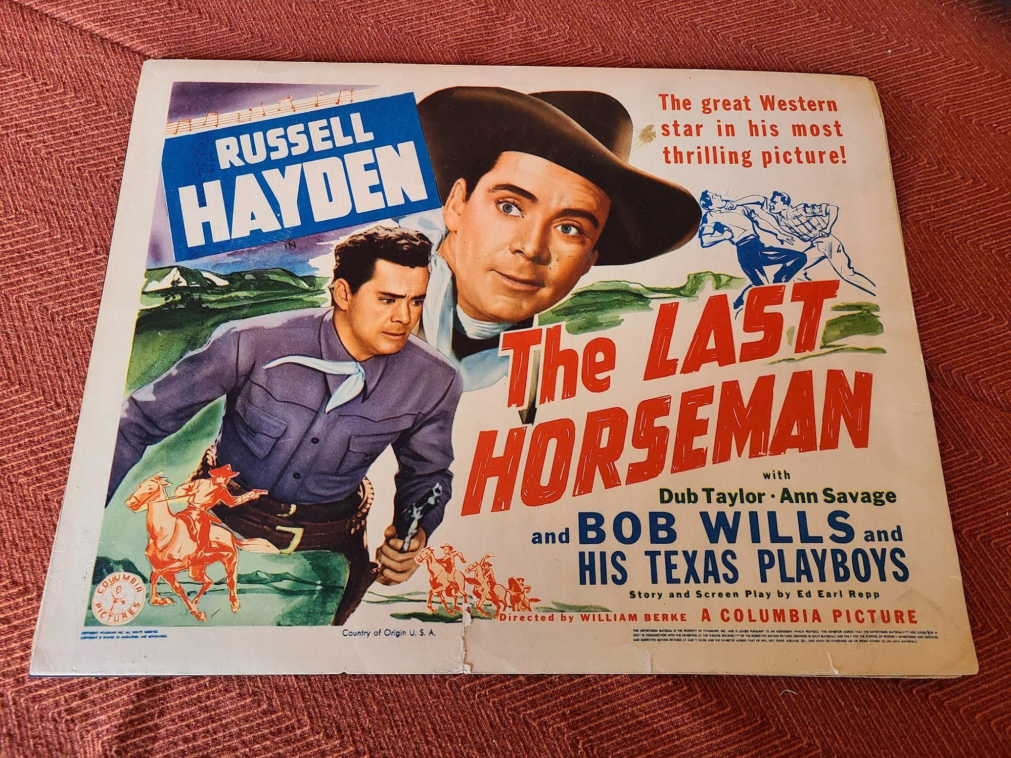The Last Horseman 1944 Western Lobby Cards