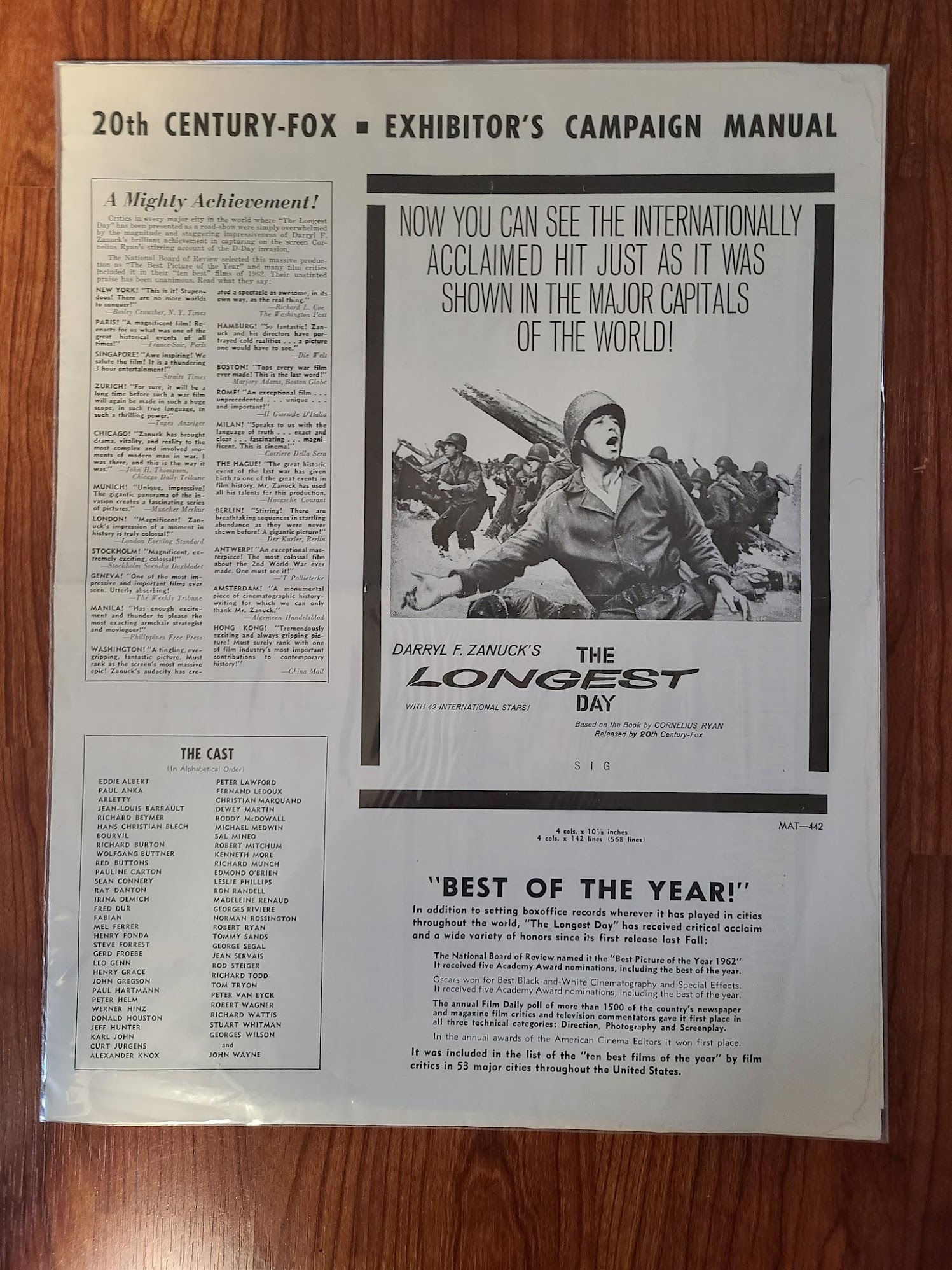 The Longest Day 1962 Press Books
