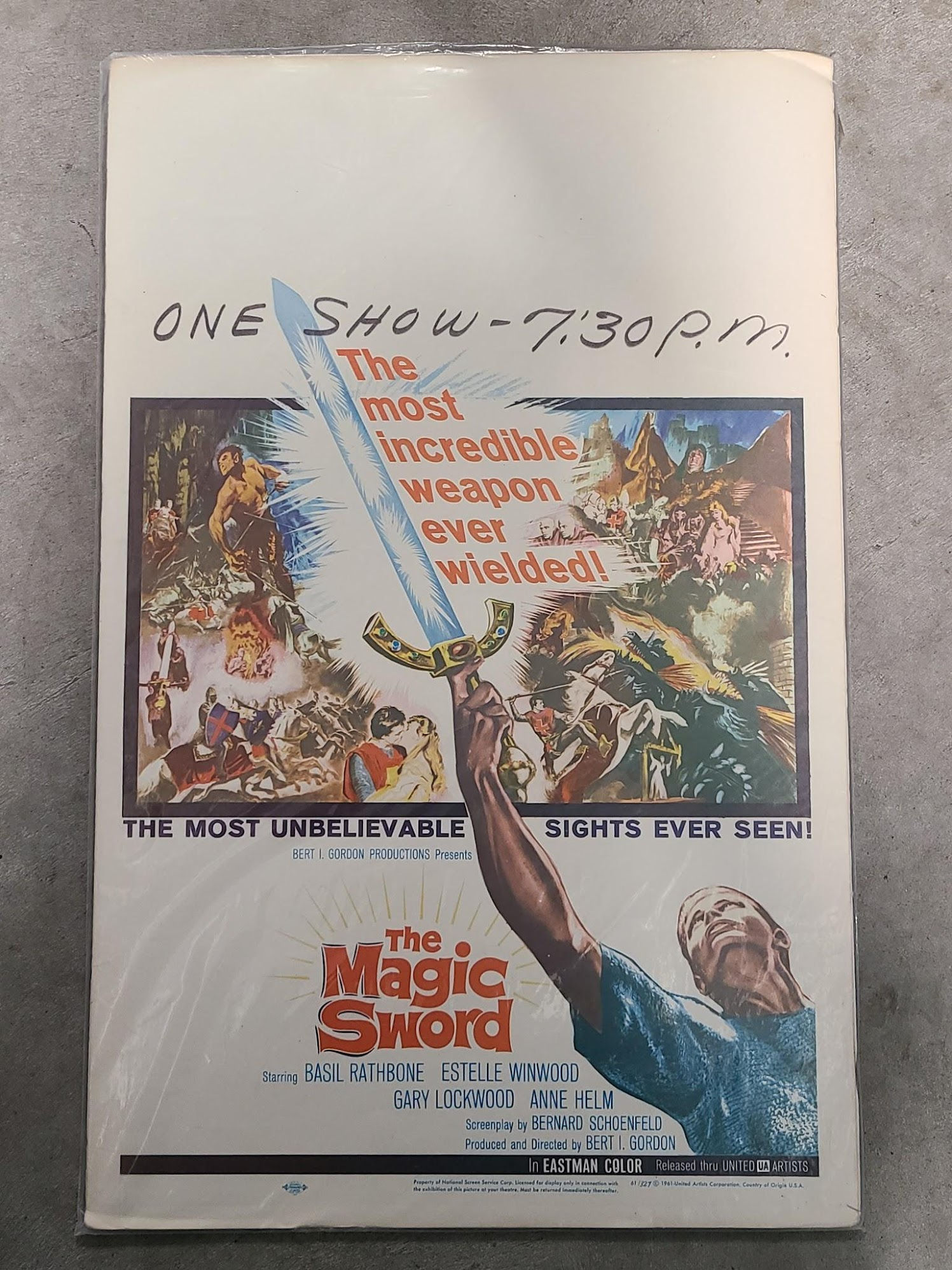 The Magic Sword 1962 Window Cards